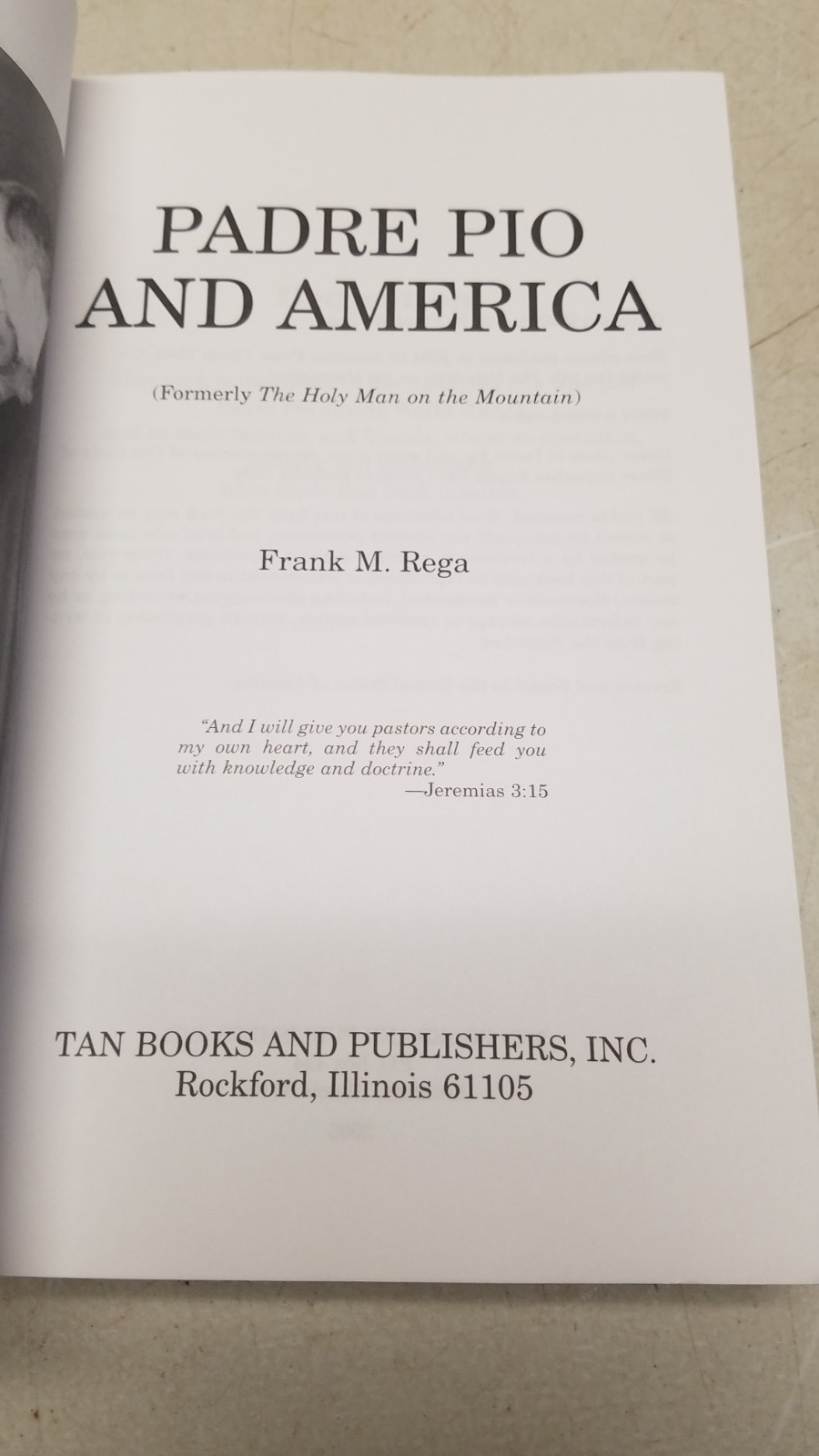 Padre Pio and America by Frank Rega (2005, Trade Paperback) (C)