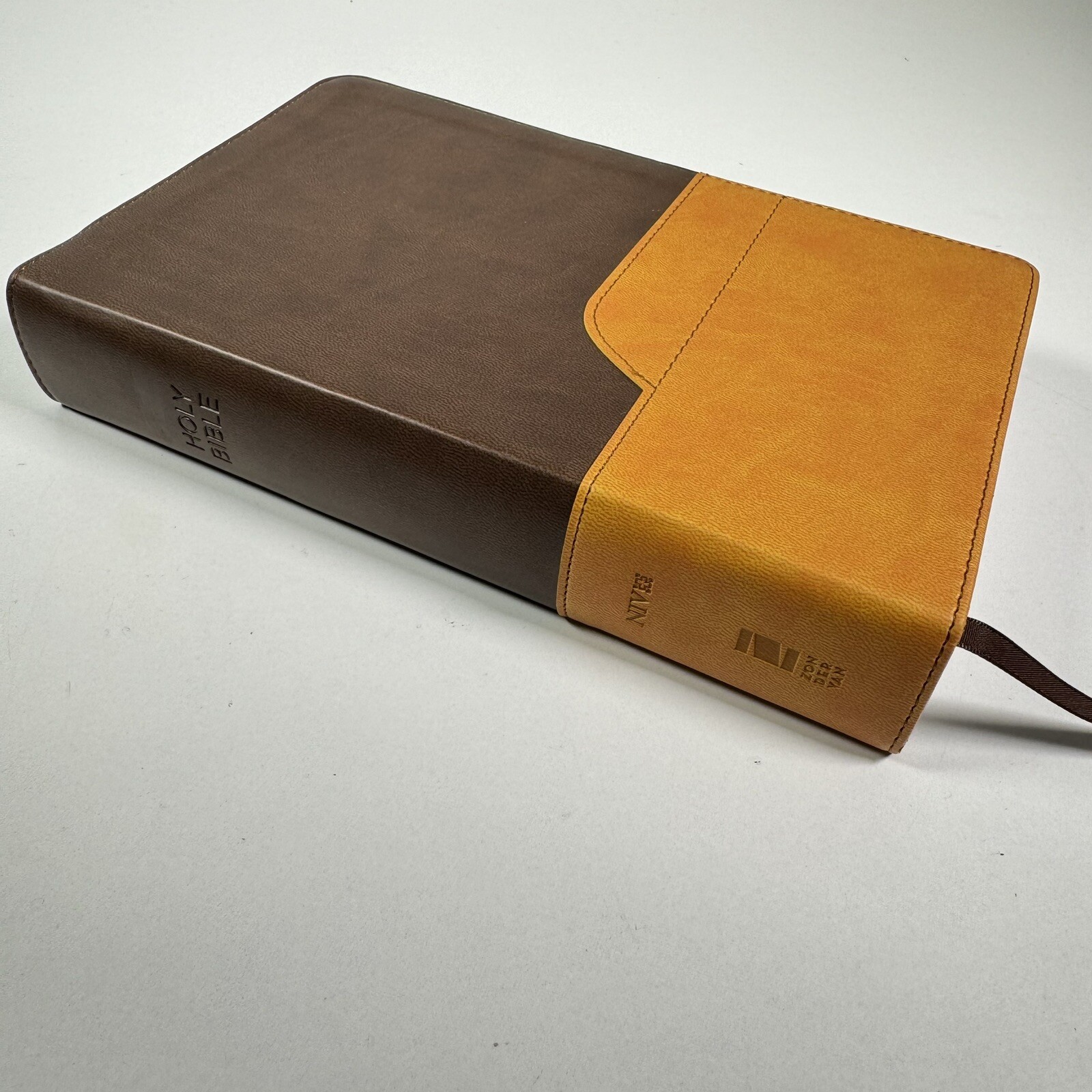 Zondervan Bible NIV Large Print Italian DuoTone Chocolate Amber NIB