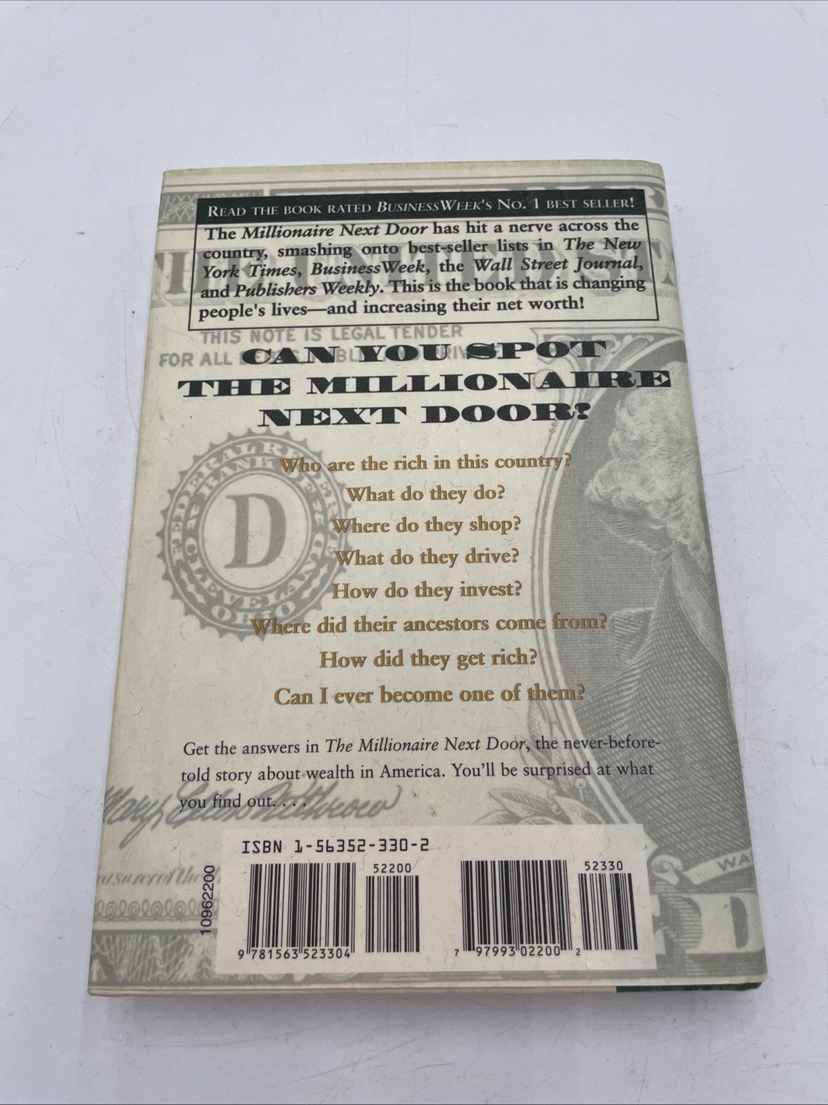 Thomas J. Stanley William D. Danko Millionaire Next Door Hardcover 1996