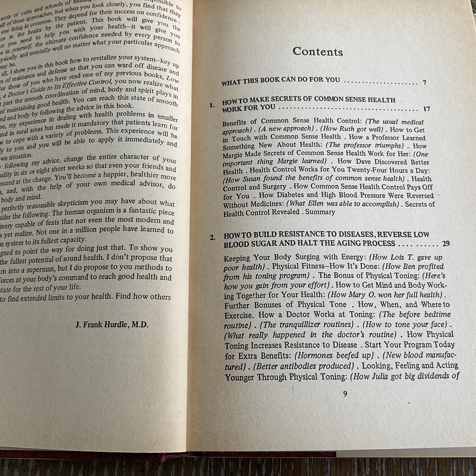 A Country Doctor’s Common Sense Health Manual By Frank Hurdle M.D. Hardcover