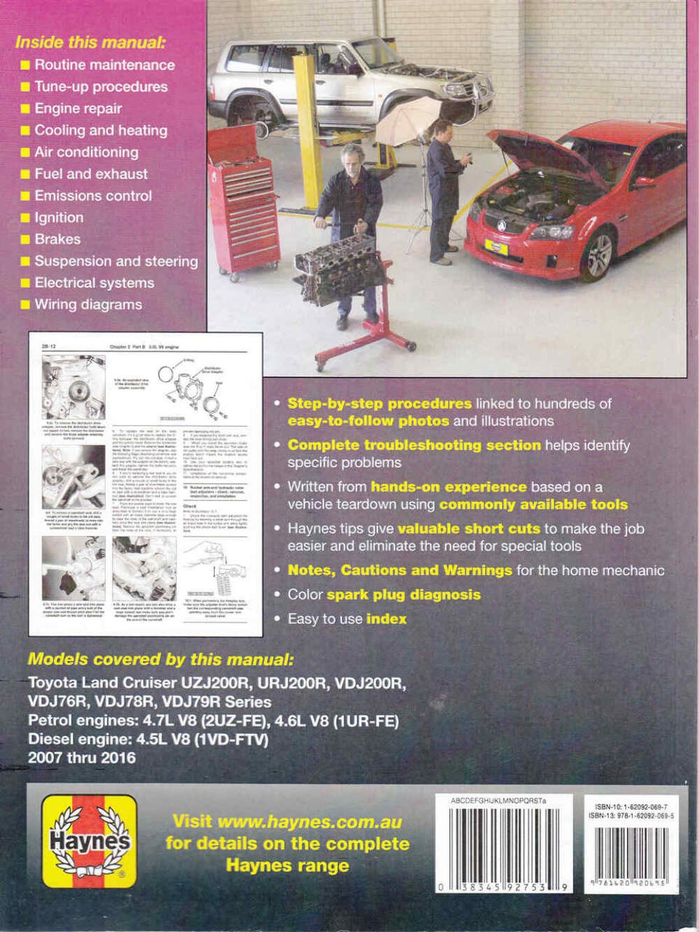 Toyota Land Cruiser 76, 78, 79 and 200 Series Petrol & Diesel 2007 – 2016 Worksh