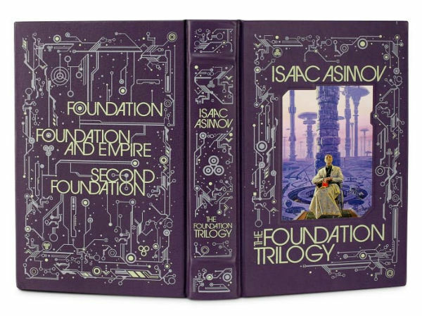THE FOUNDATION TRILOGY Isaac Asimov Bonded Leather Gilded Ribbon Bookmark SEALED