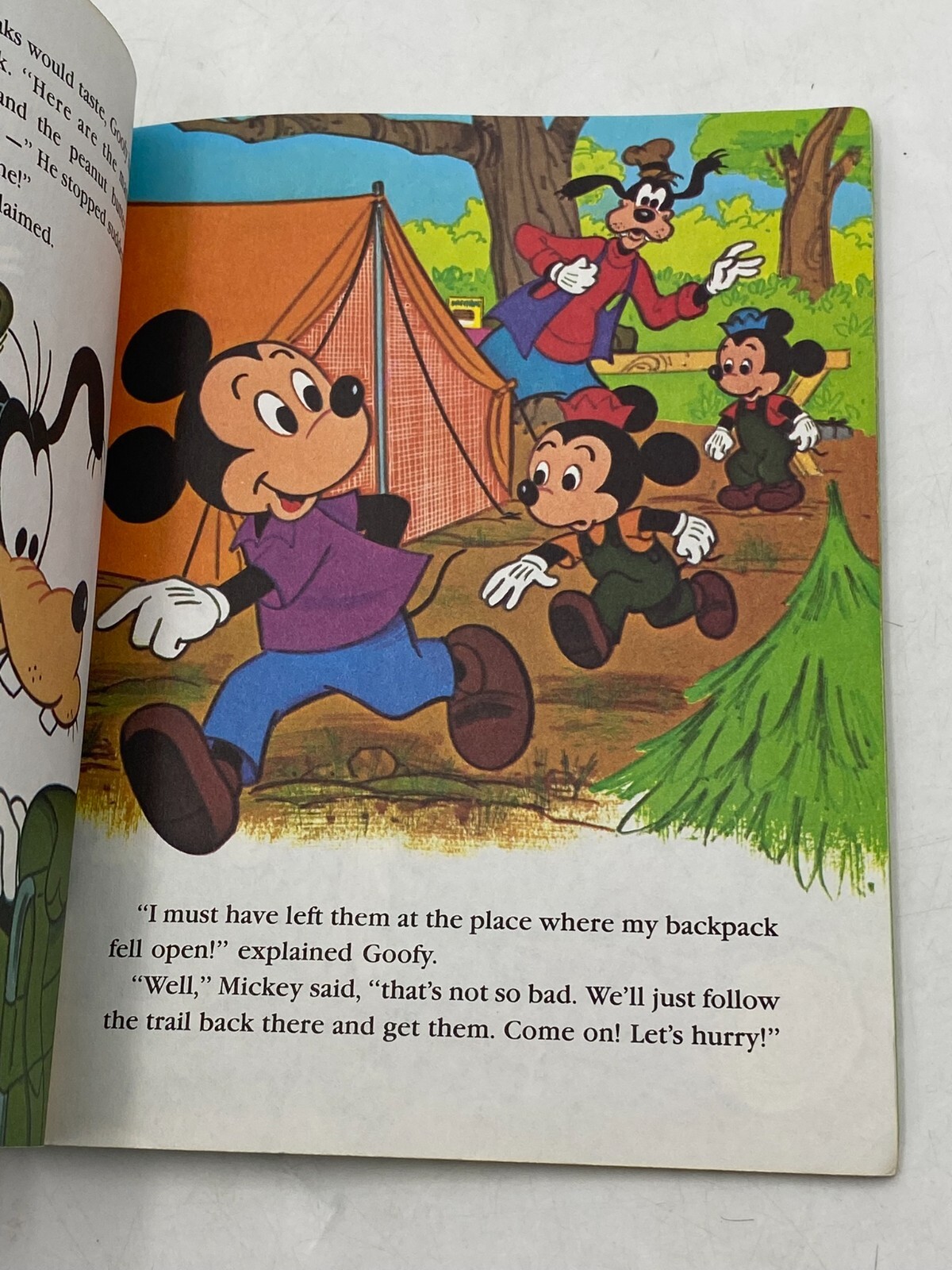 Mickey Mouse and Goofy THE BIG BEAR SCARE VTG Little Golden Book Disney 1978