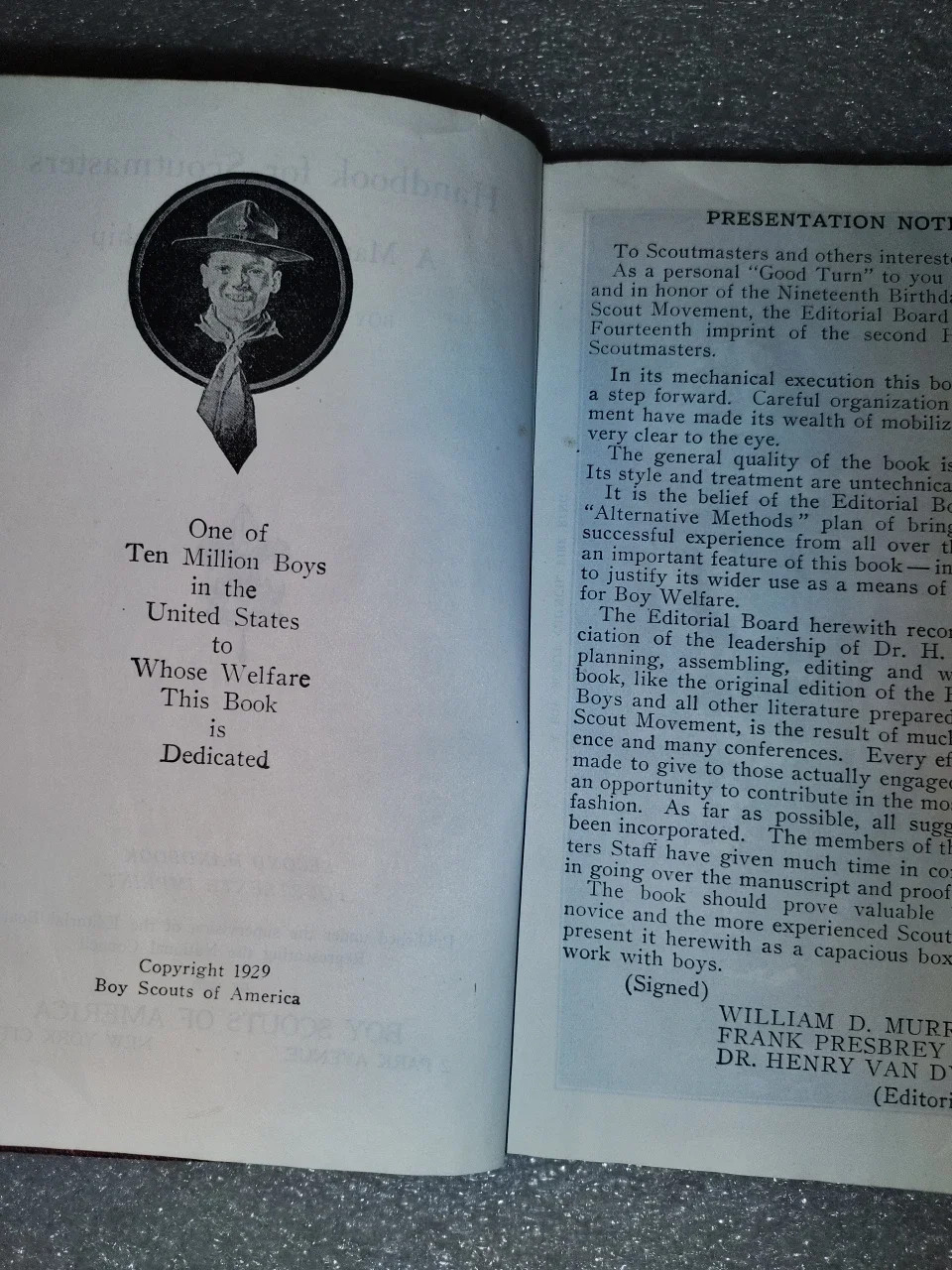 Boy Scouts Handbook for Boys 1940 & Scoutmasters 1929 Manual Vintage Lot