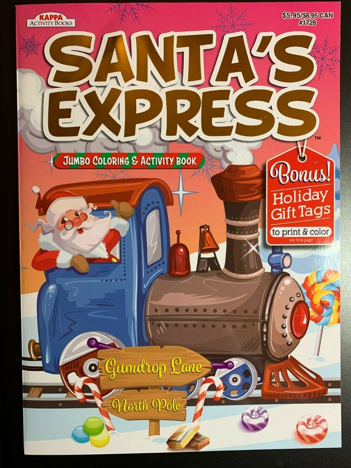 KAPPA CHRISTMAS JUMBO COLORING & ACTIVITY BOOK SANTA’S EXPRESS FREE GIFT TAGS!