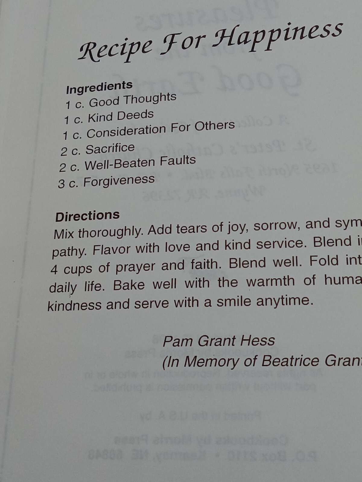 PLEASURES FROM THE GOOD EARTH COOKBOOK ST PETER ‘S CATHOLIC 132 PAGES