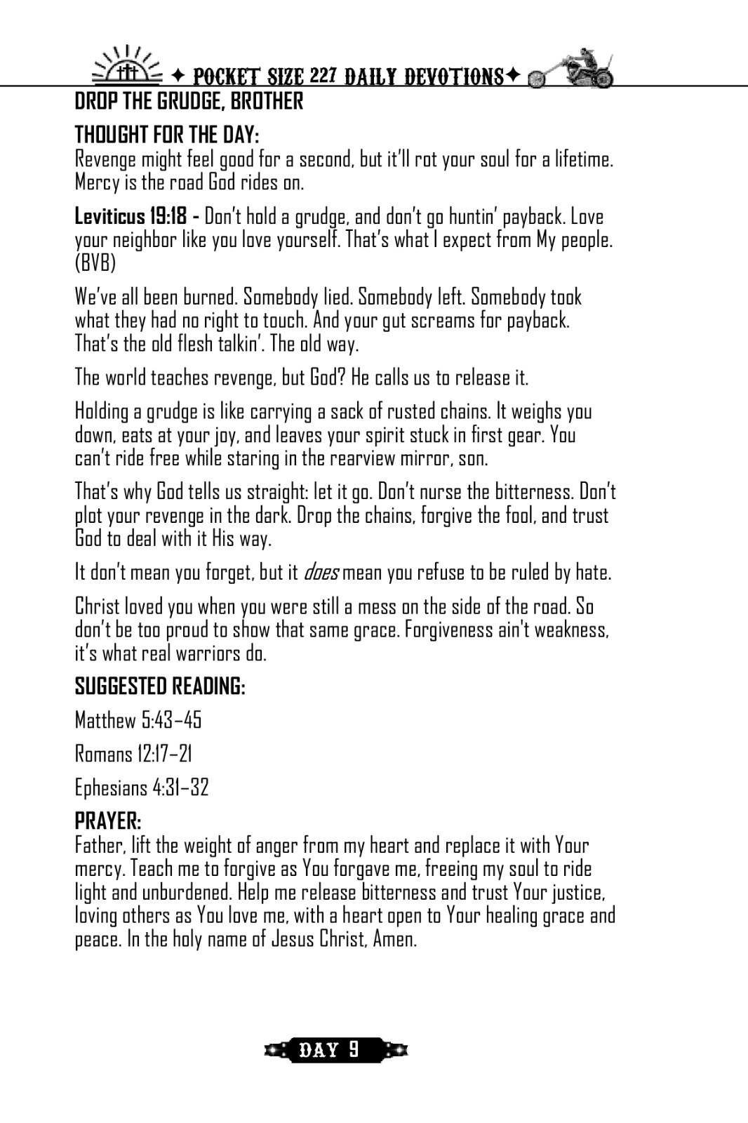 Biker Version Bible Daily Devotional ✦ Pocket Size ✦ 227 BVB Daily Devotions 🏍