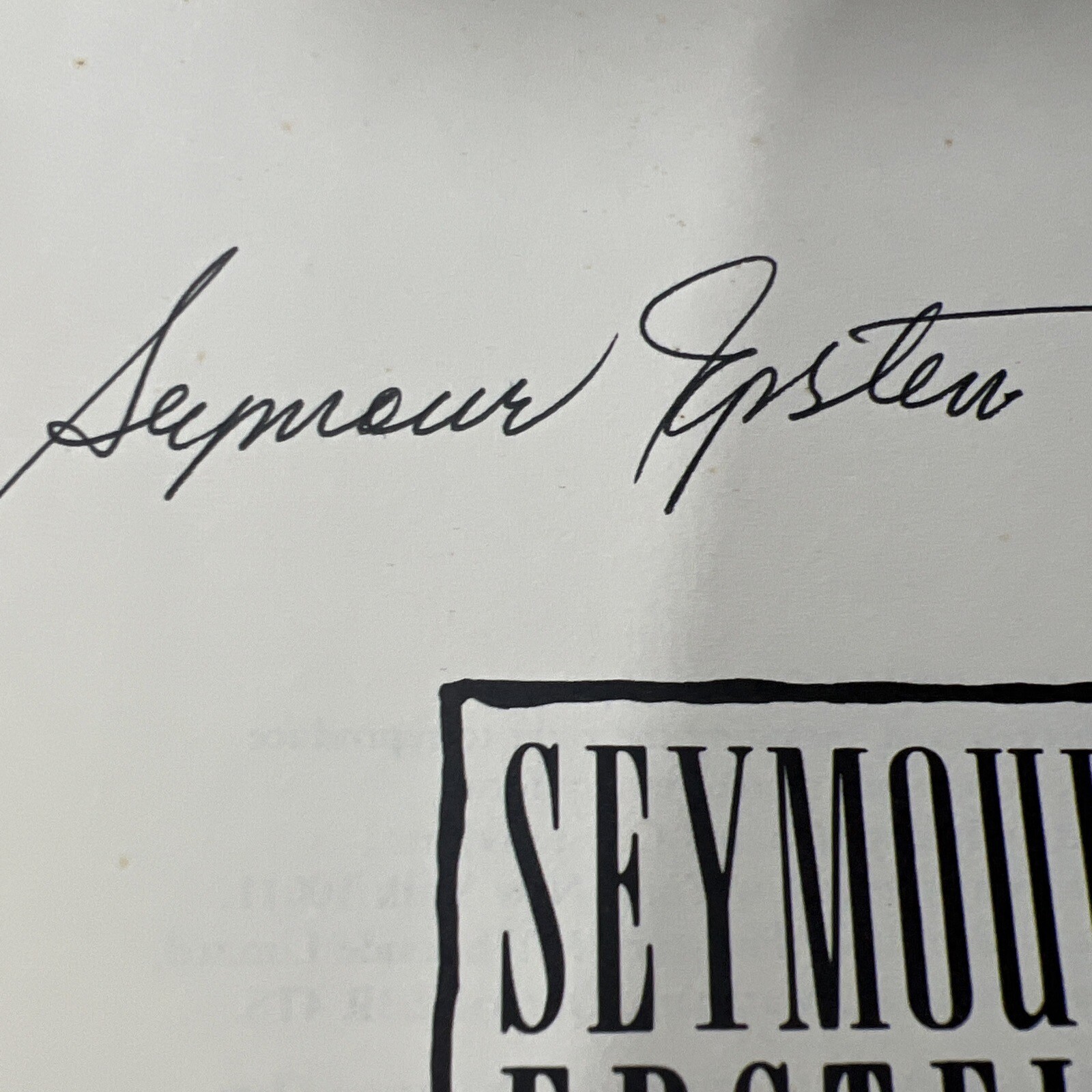 SIGNED* First Ed. 1989 Light by Seymour Epstein (Henry Holt) Hardcover w/ DJ