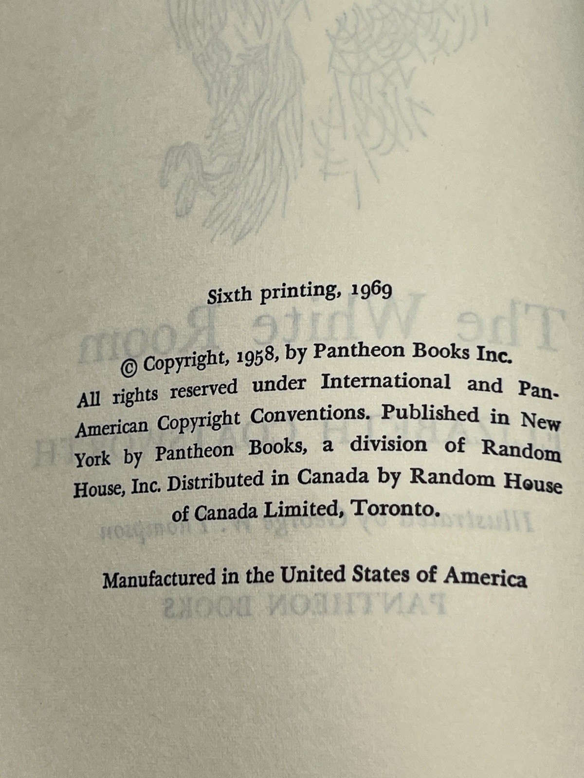 The White Room By Elizabeth Coatsworth / HC 1969 Sixth Print.