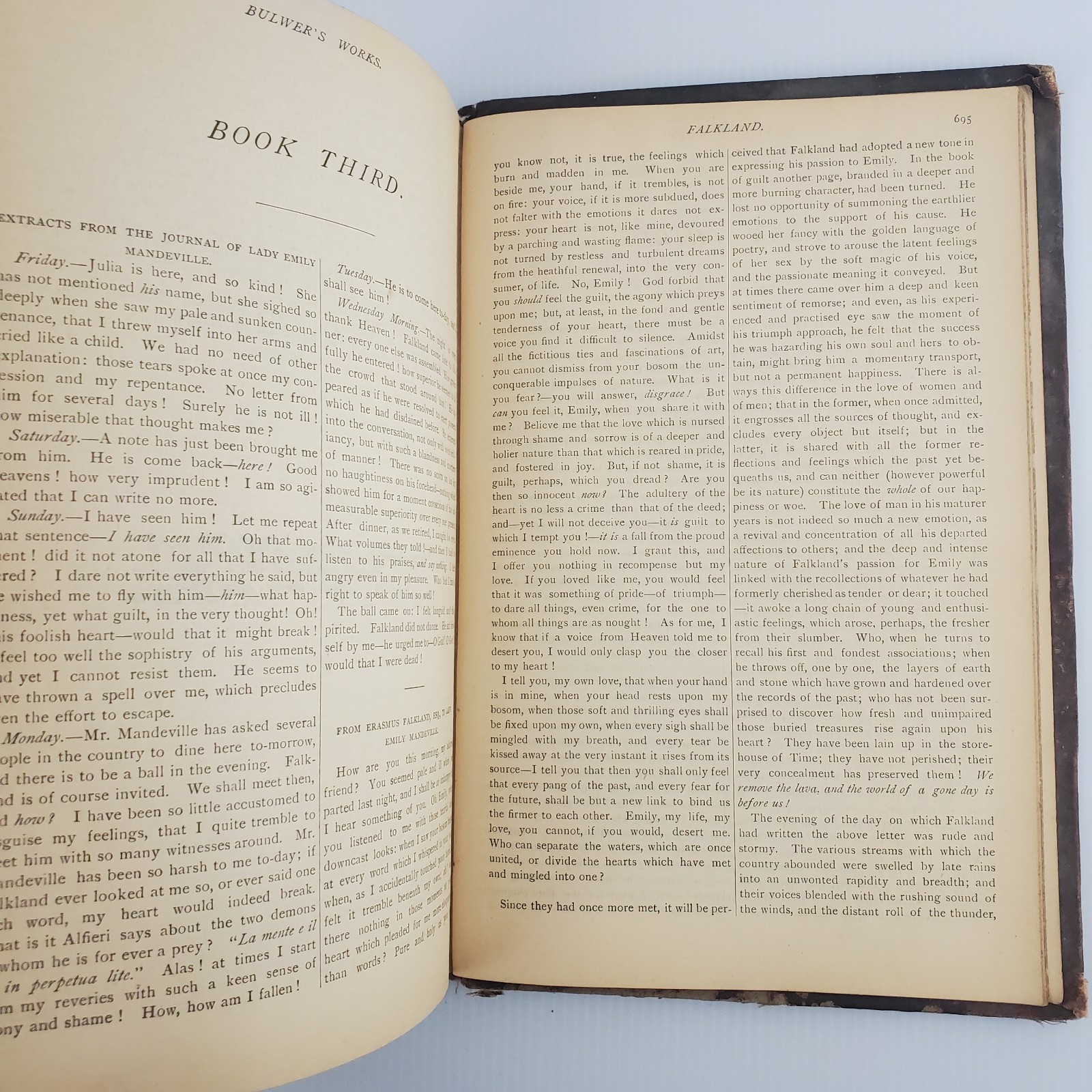 Antique Bulwers Works Volume VIII (8) By Edward Bulwer Lytton Hardcover
