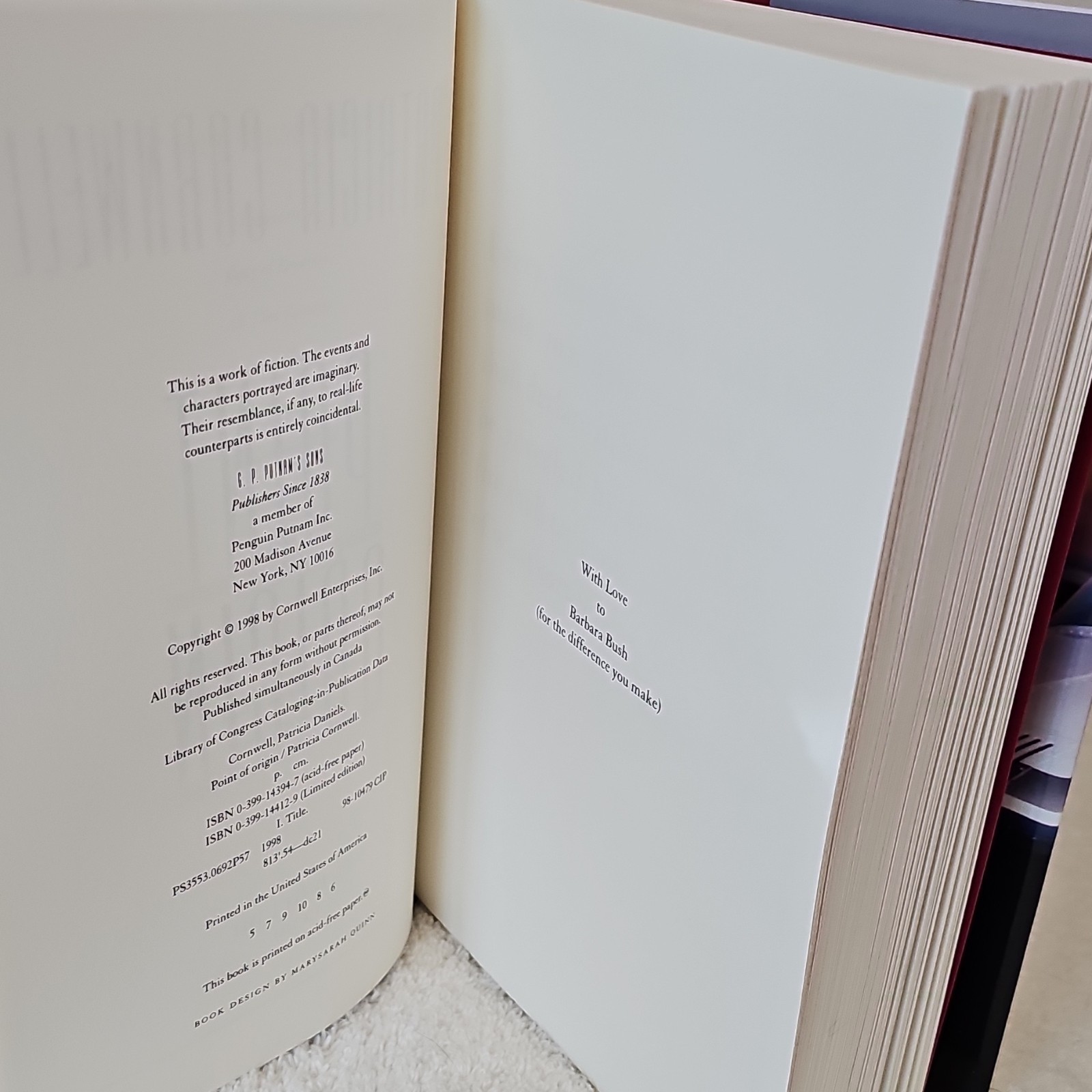 Patricia Cornwell “Point of Origin” Hardcover First Edition 1998 DJ