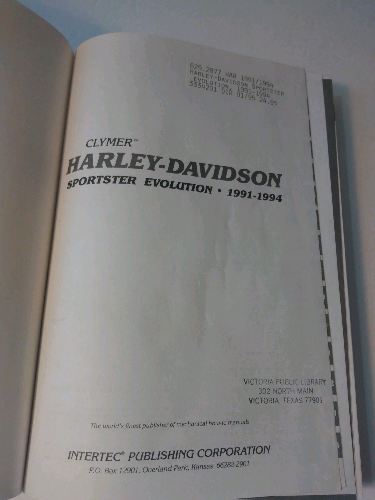 Clymer Harley Davidson Sportster Evolution 1991-1994 / M429 HARDBACK EX LIB