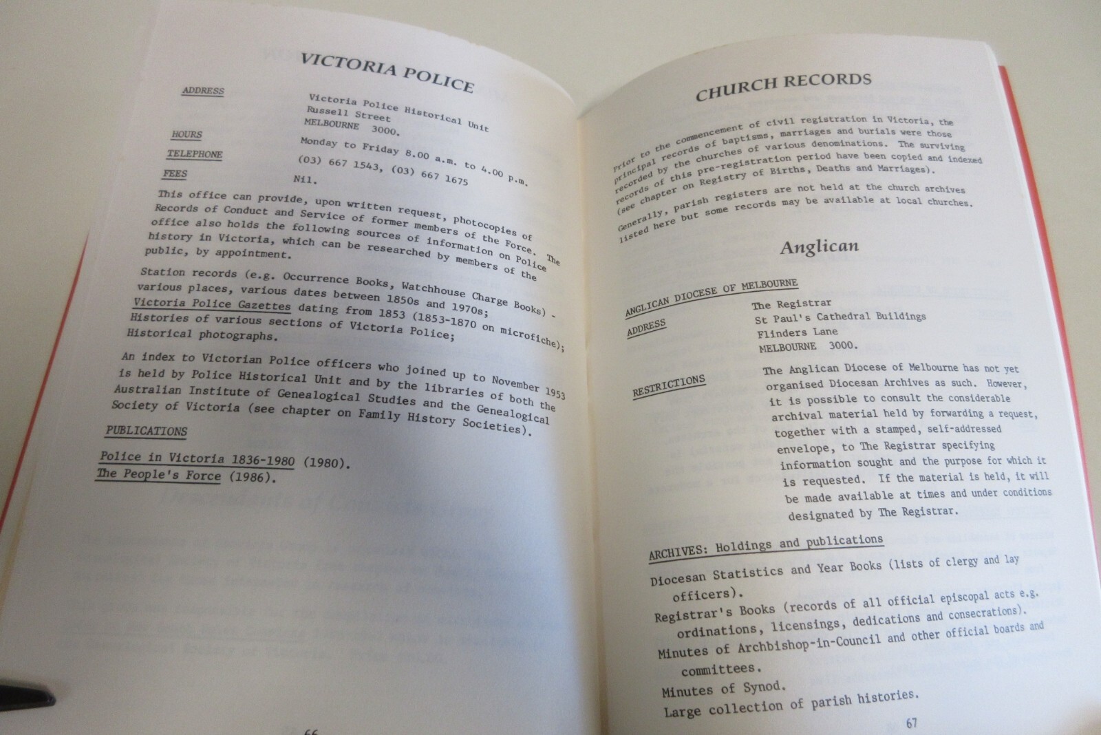 Family and Local History Sources in Victoria – Brown et al. – 106 Pages – 1990