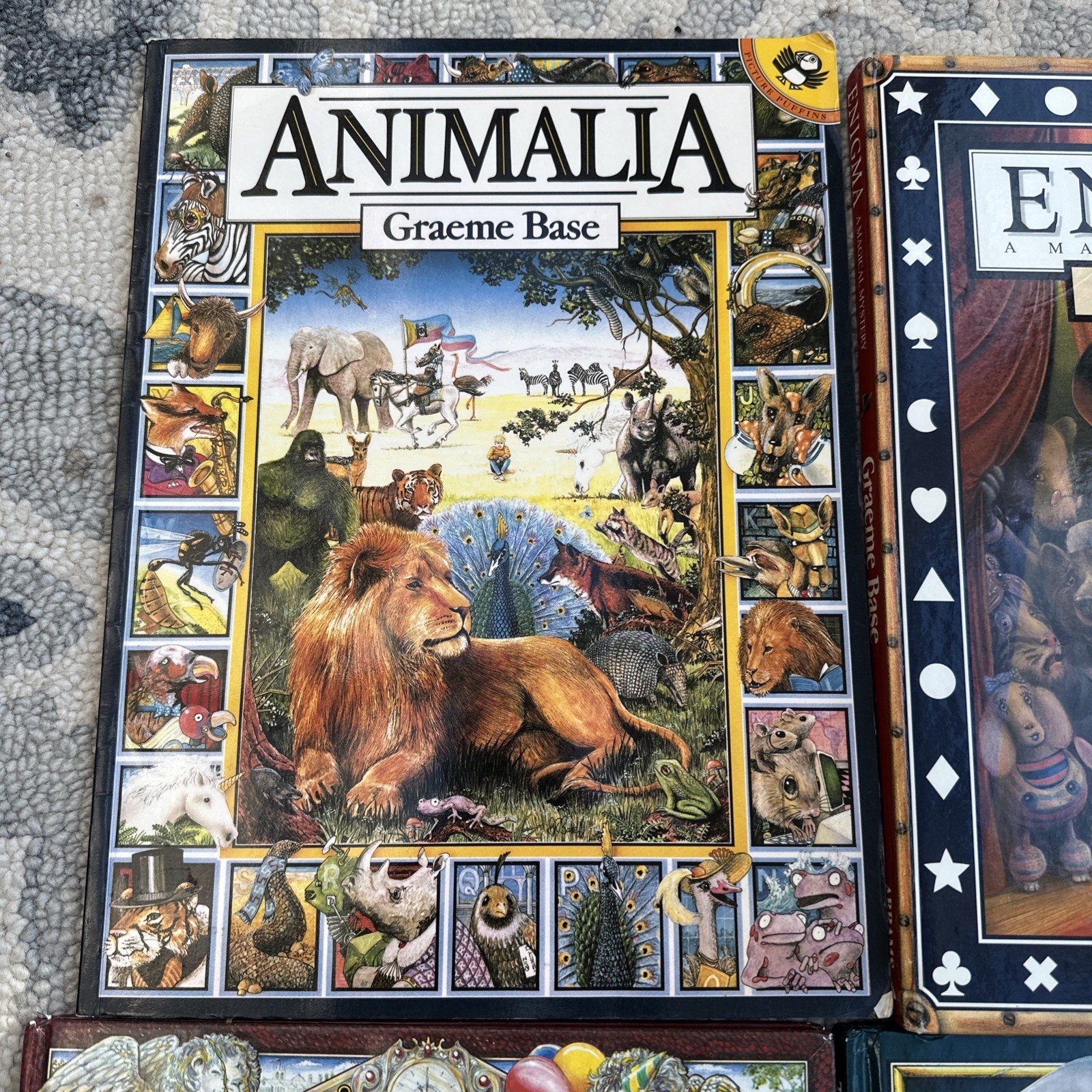 Lot of 4 Graeme Base Books Animalia Enigma Seahorse Eleventh Hour