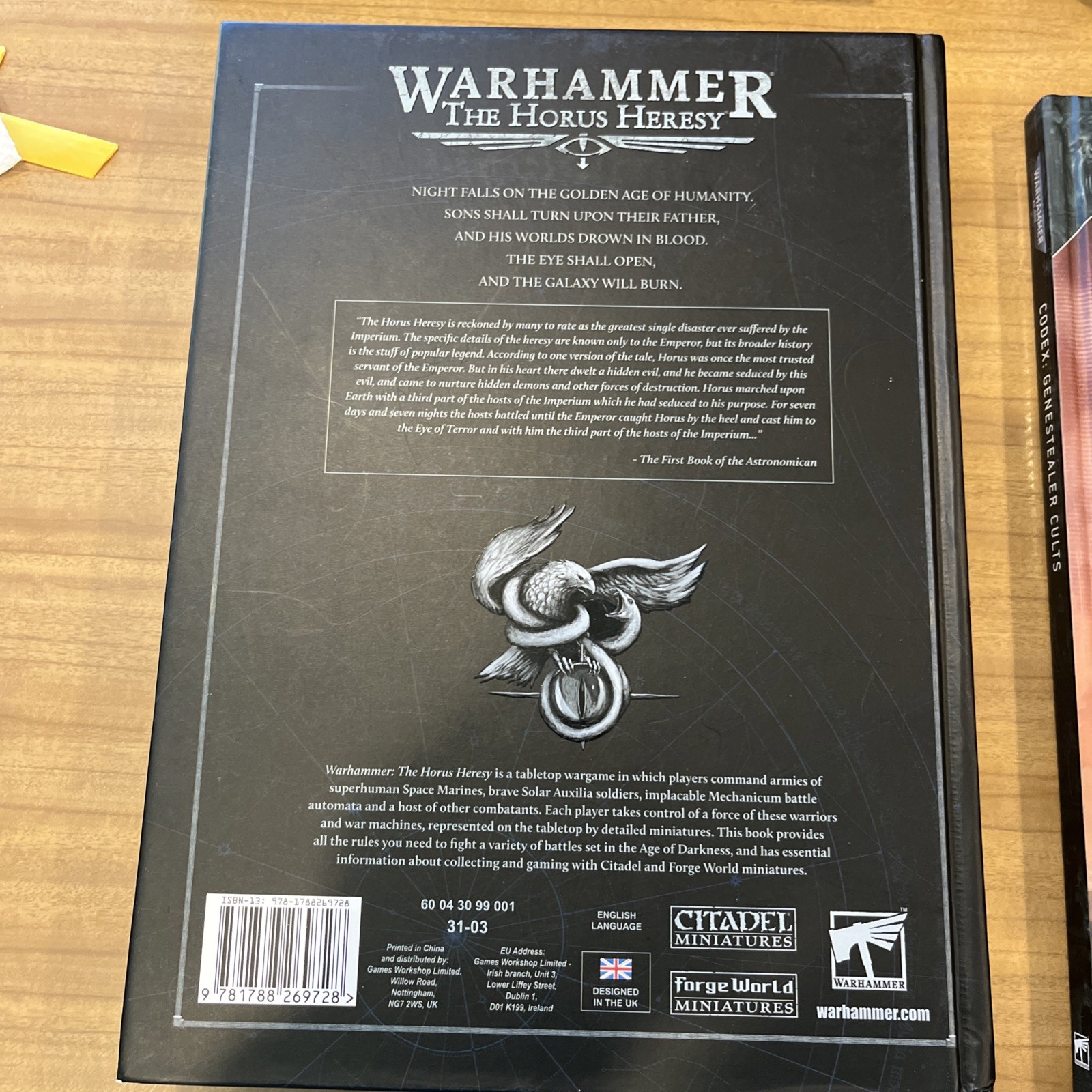 Warhammer 40,000 lot of 9 Hardcover books, Crusade, Horus, Roleplay, Codex.