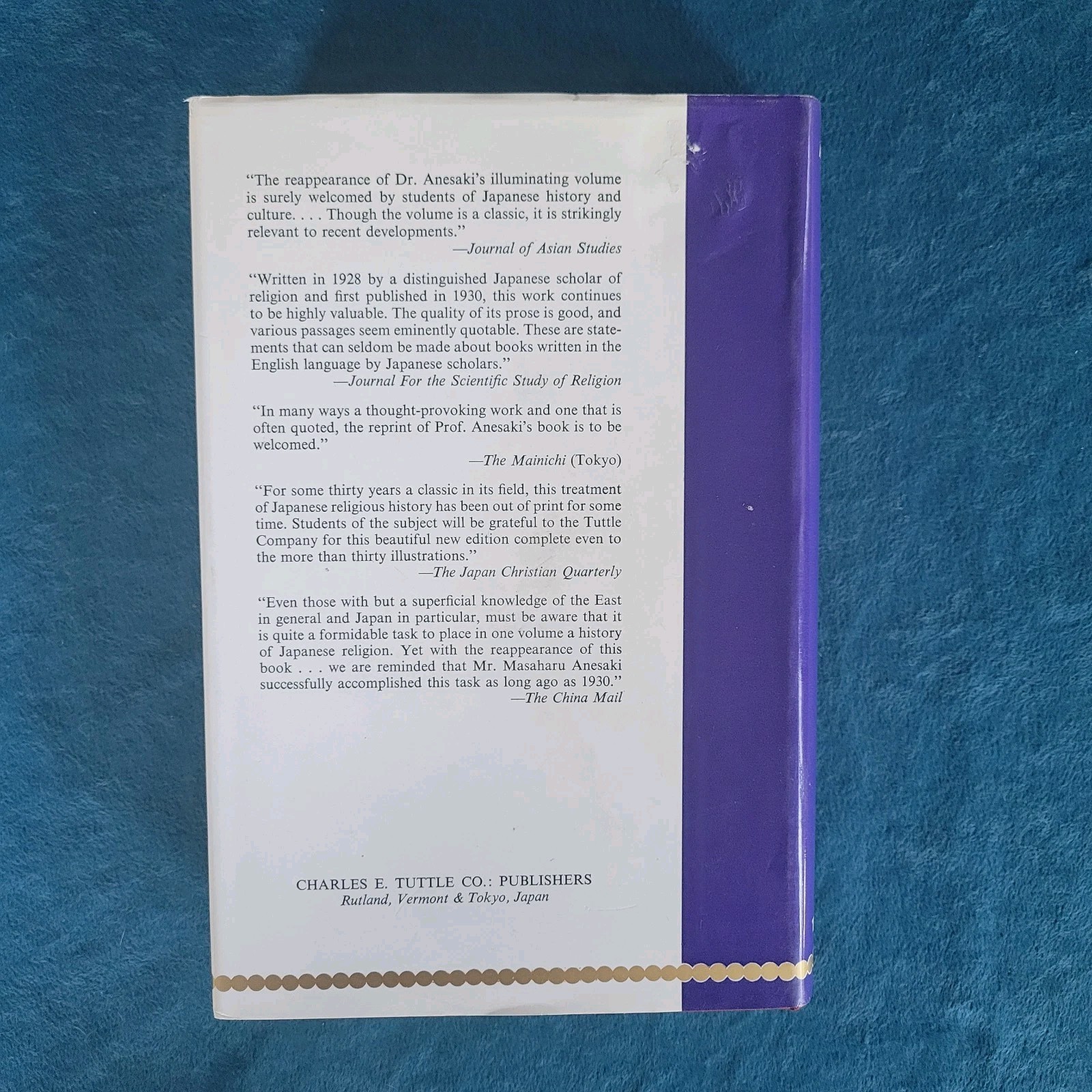 HISTORY OF JAPANESE RELIGION ; ISBN 0-8048-0248-3 ; 423 PAGES ; HARDCOVER