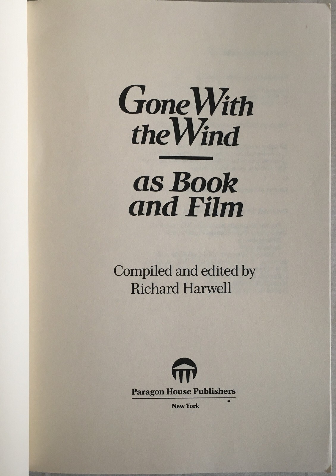 Gone With The Wind As A Book and Film – 1987 First Paperback Edition