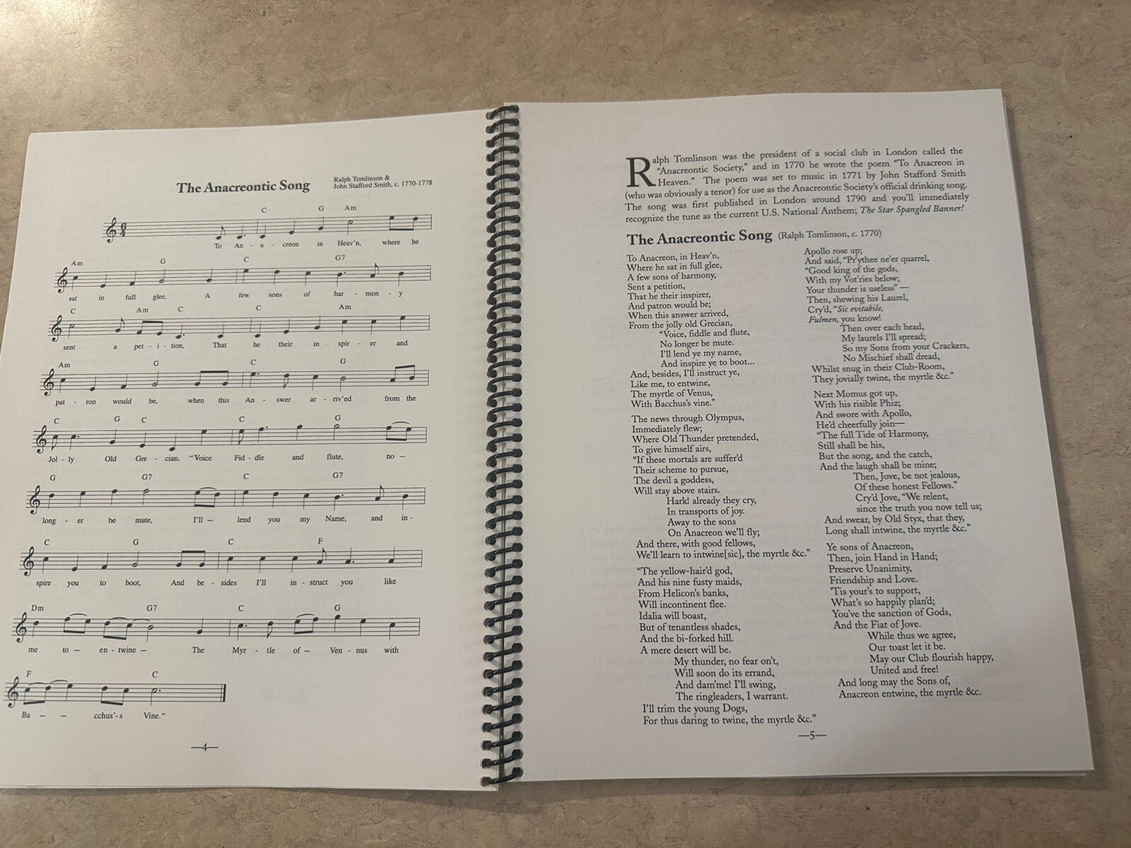 Rare Copy Modest Collection Traditional Songs Colonial Period Tully Music Book