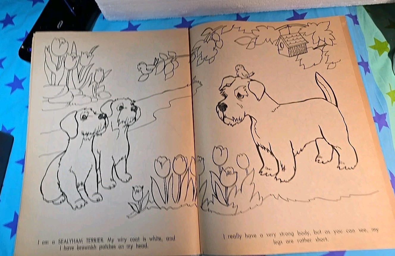 Vintage 1975 Giant Coloring Book “I LOVE DOGS” 11X14.5