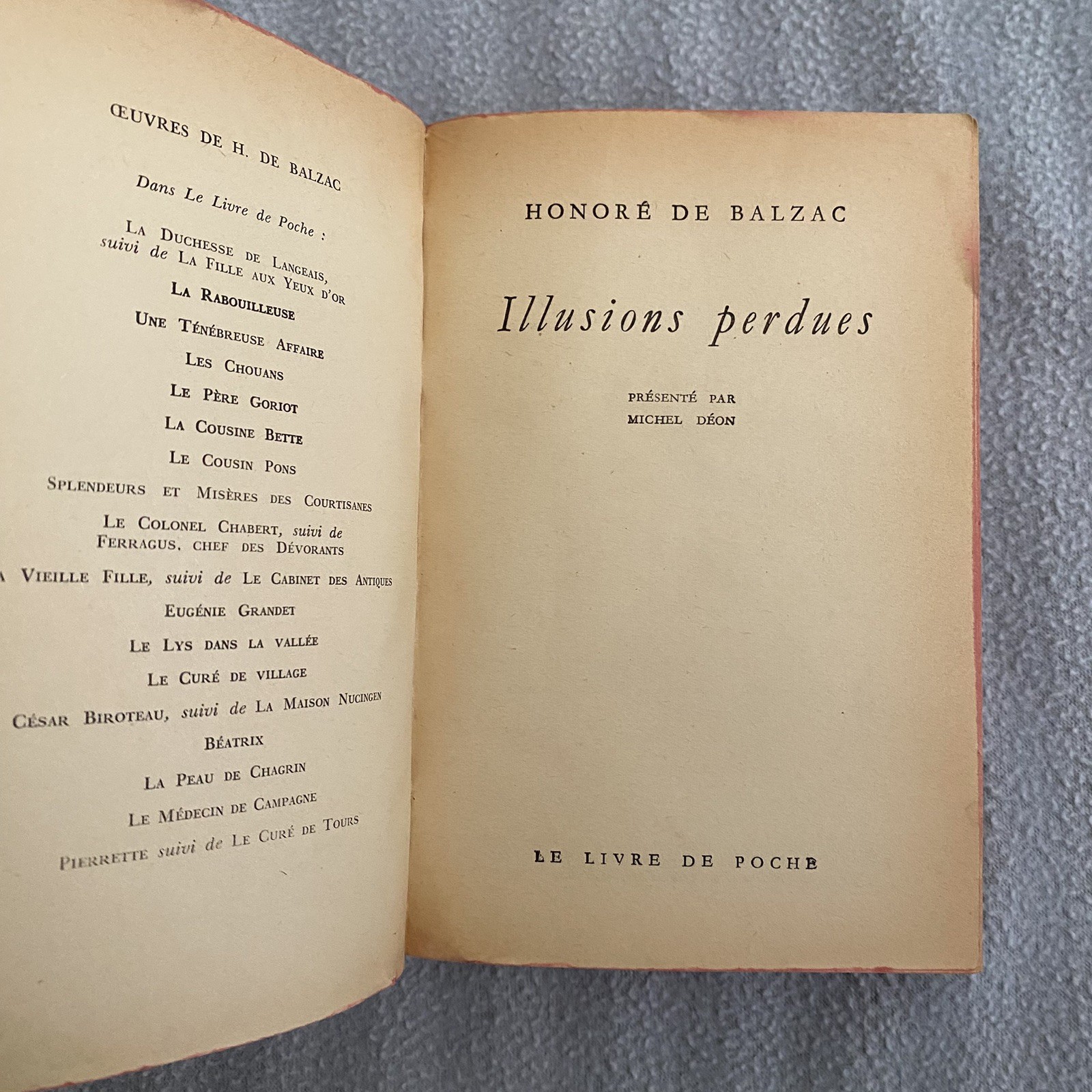 Illusions Perdues (French Edition) – Honore de Balzac 1962 Vtg Rare