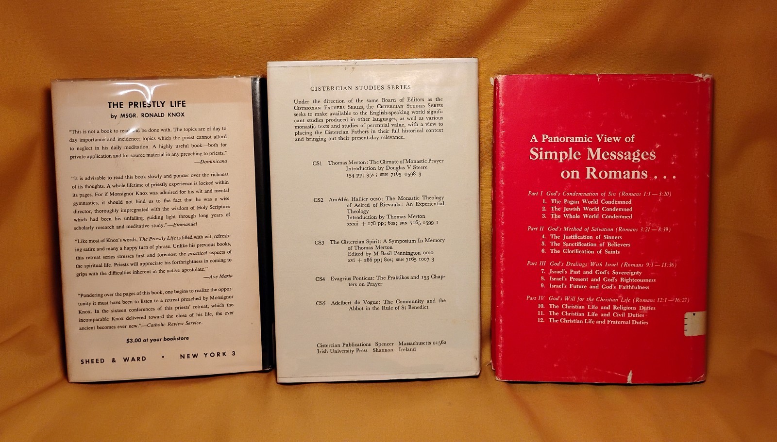 Catholic, Monastic, Brethren Interpretation Theology Scripture 3 HCDJ book lot