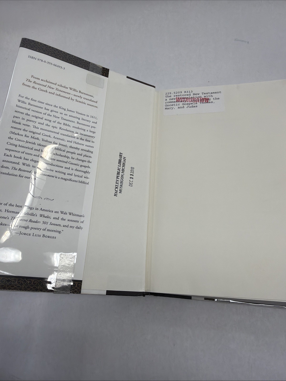 The Restored New Testament – A New …, Barnstone, Will