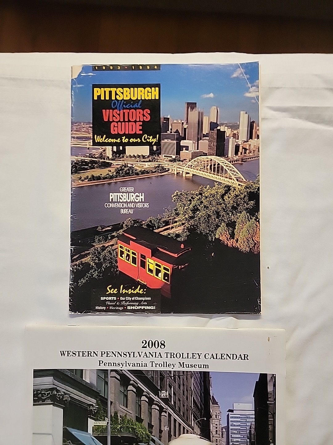 Vintage Pittsburgh Book by Stefan Lorant 1975, Guide, Postcard,Trolley Calander