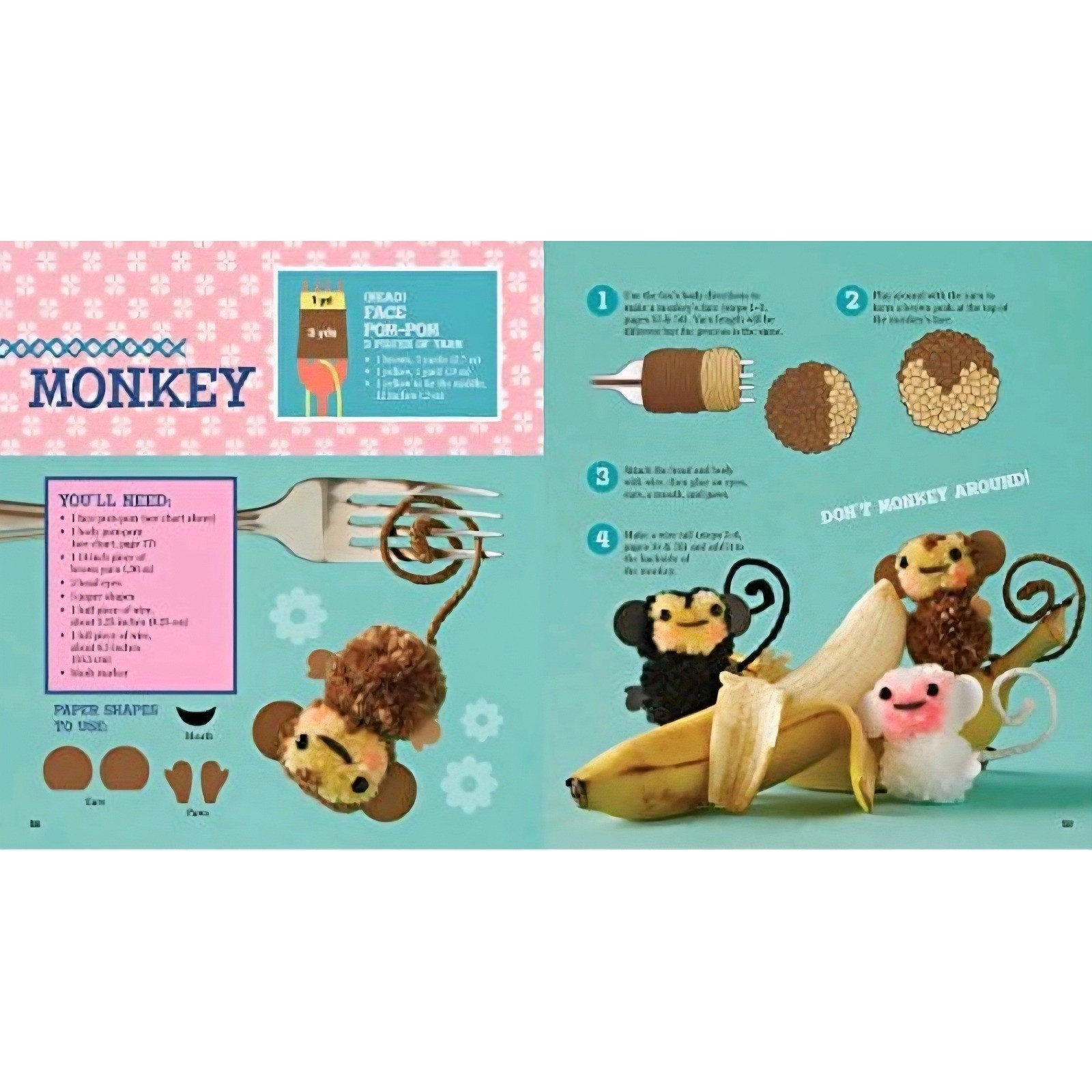 New Klutz Mini Pom-Pom Pets 8″ Length x 1.25″ – Hardcover, by Chorba April