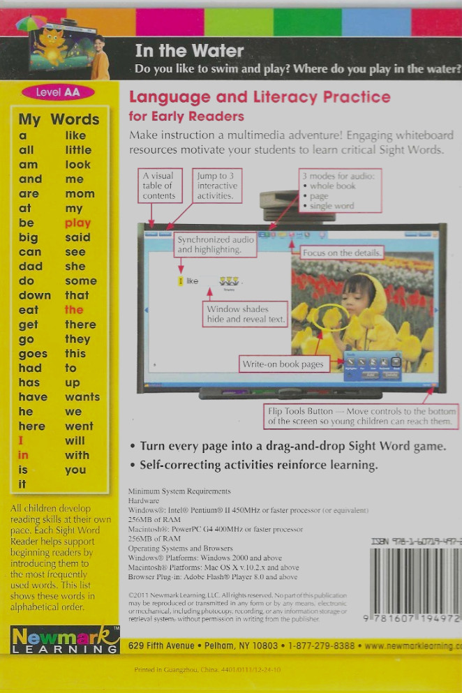Interactive Whiteboard, In The Water CD-ROM, NEW! Science Book & Guide, Newmark