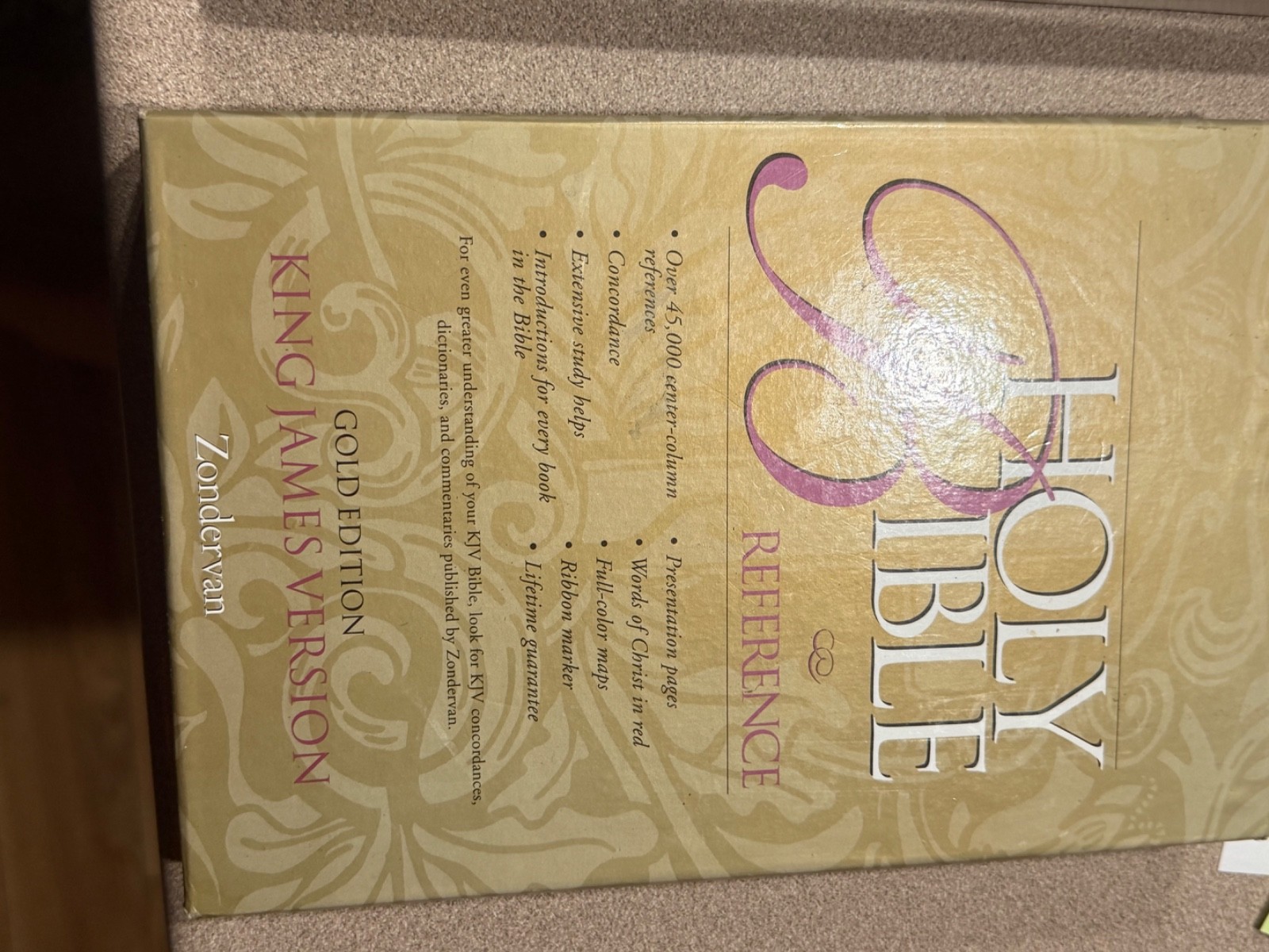 Holy Bible KJV Reference Gold Edition Zondervan Burgundy Leather In Box Sealed