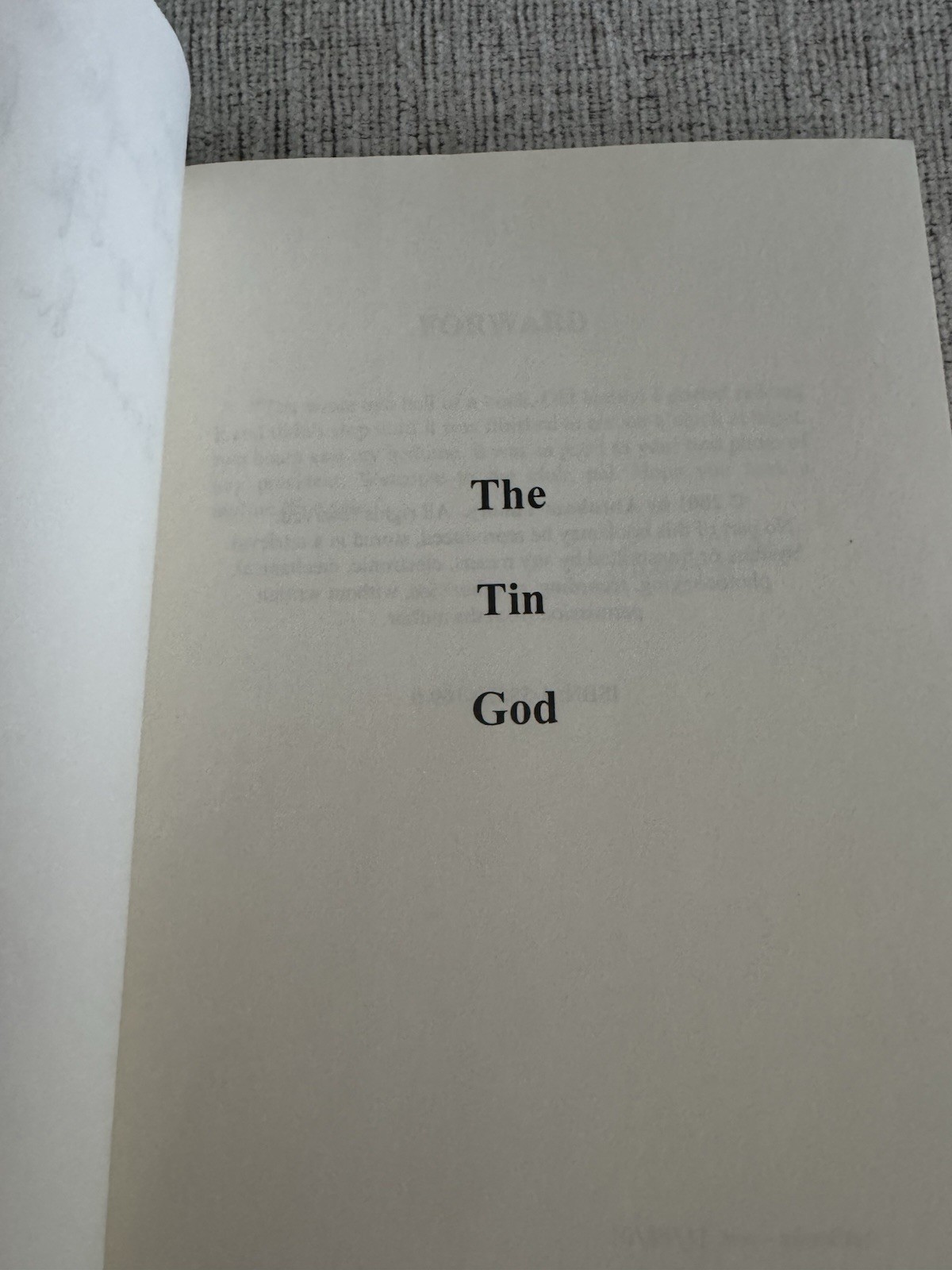 The Tin God Abe Thomy SIGNED 2001 PB Mickey Spillane Blurb SC Author