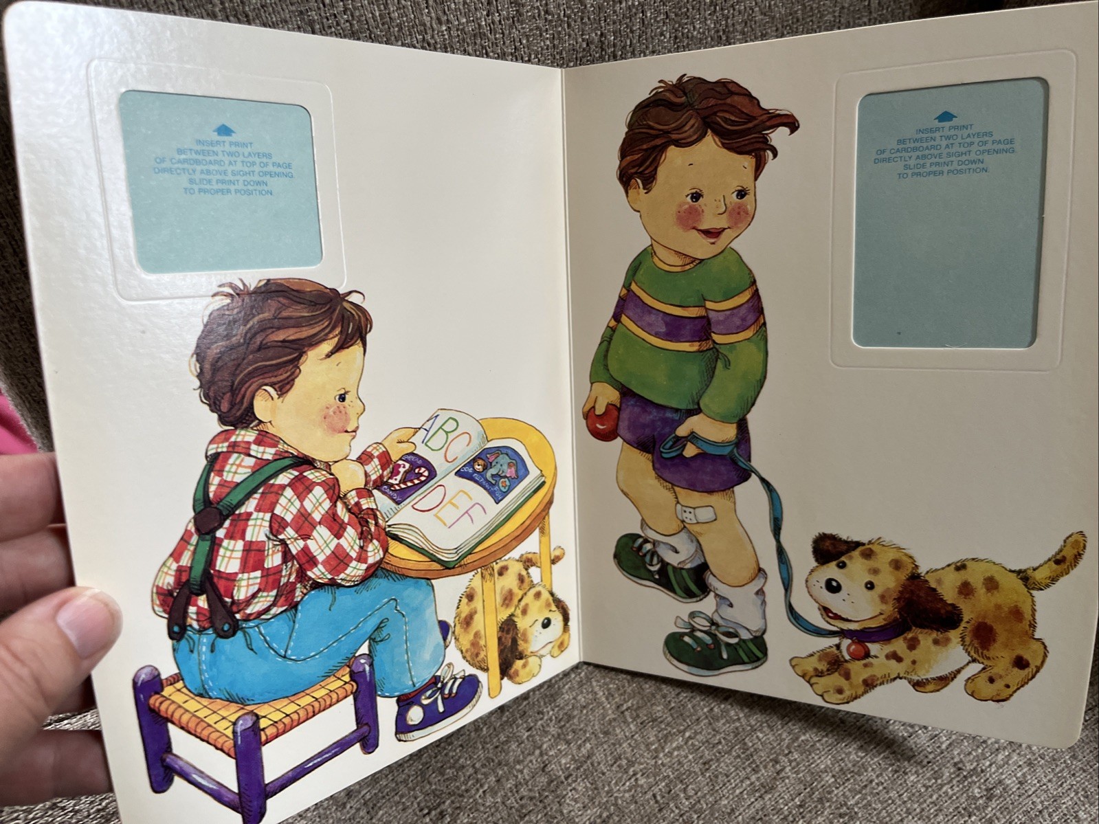 Vintage Growing Up Photo Book Illustrated Caroline Bracken 1983 Board