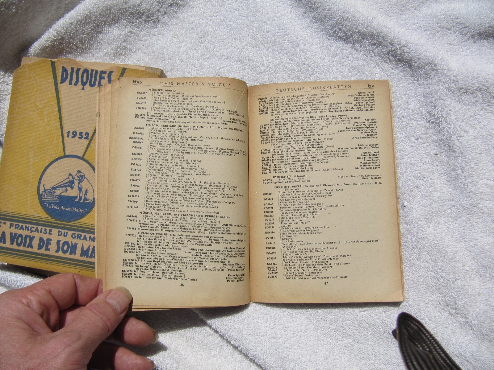 1949 His Master’s Voice GERMAN CATALOGUE Verzeichnis der Deutschen Musikplatten
