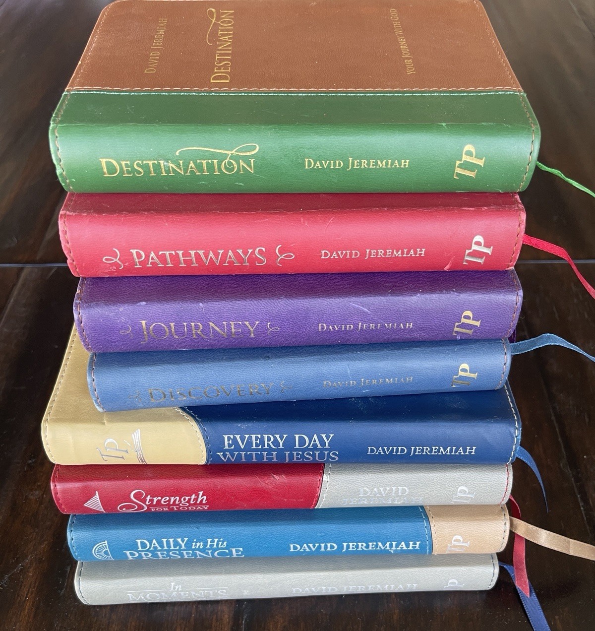 Lot of 8 Faux Leather Daily Devotional Books By David Jeremiah