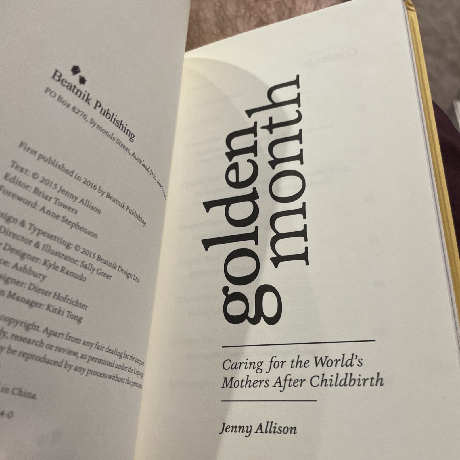 Golden Month: Caring for the World’s Mothers After Childbirth by Jenny Allison