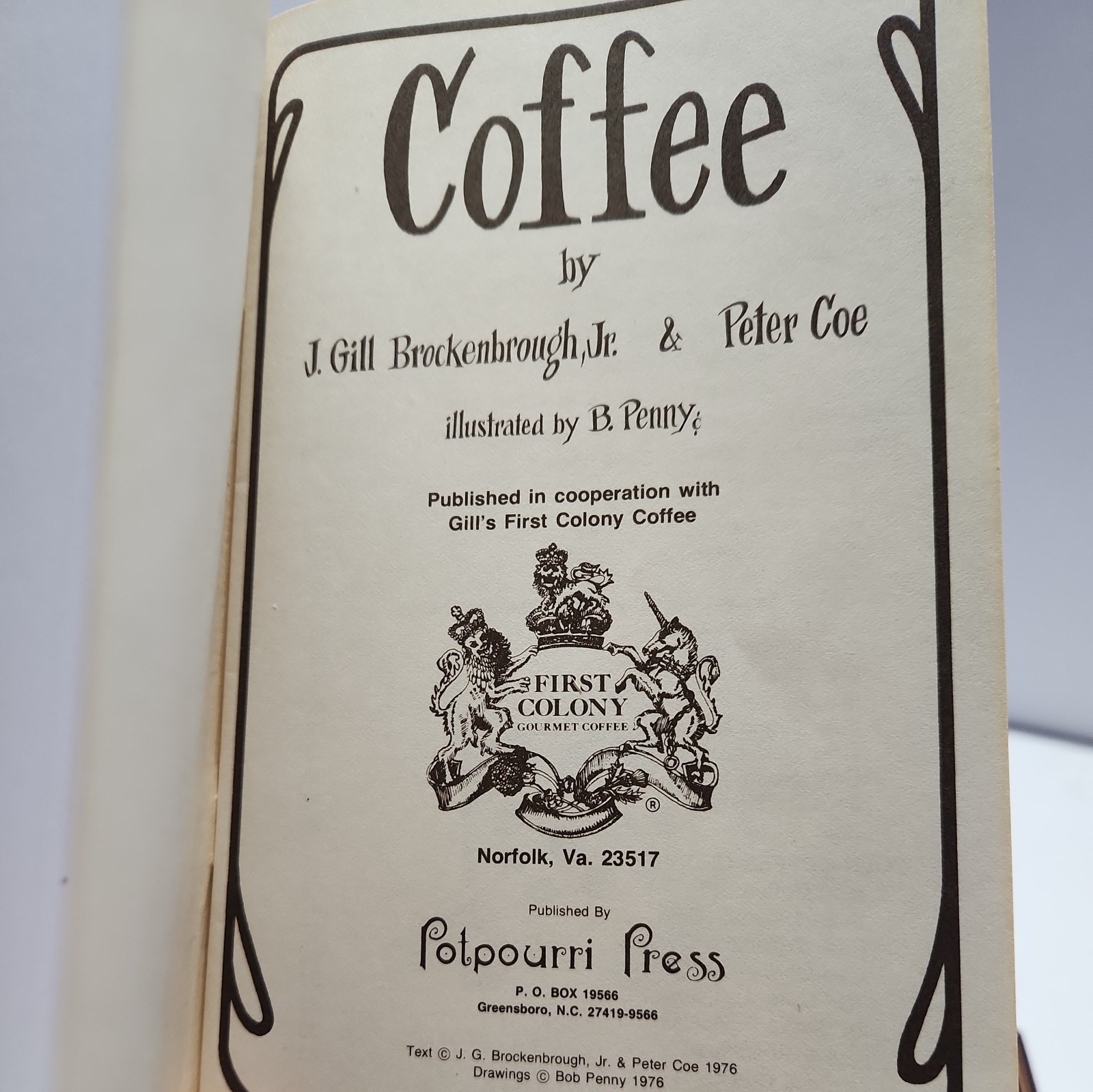 Gill’s First Colony Coffee Vintage Coffee Recipes Booklet 1976 Potpourri Press