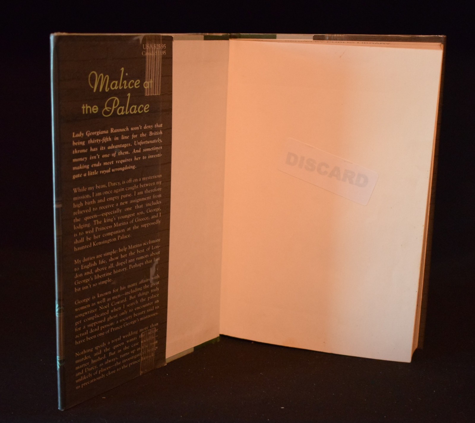 Malice at the Palace by Rhys Bowen ~ c 2015 ~ Pages 292 ~ Hardcover ~ Ex Library