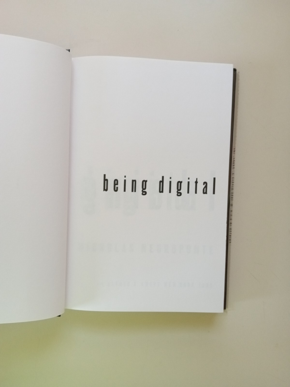 Being Digital by Nicholas Negroponte (1995, Hardcover)