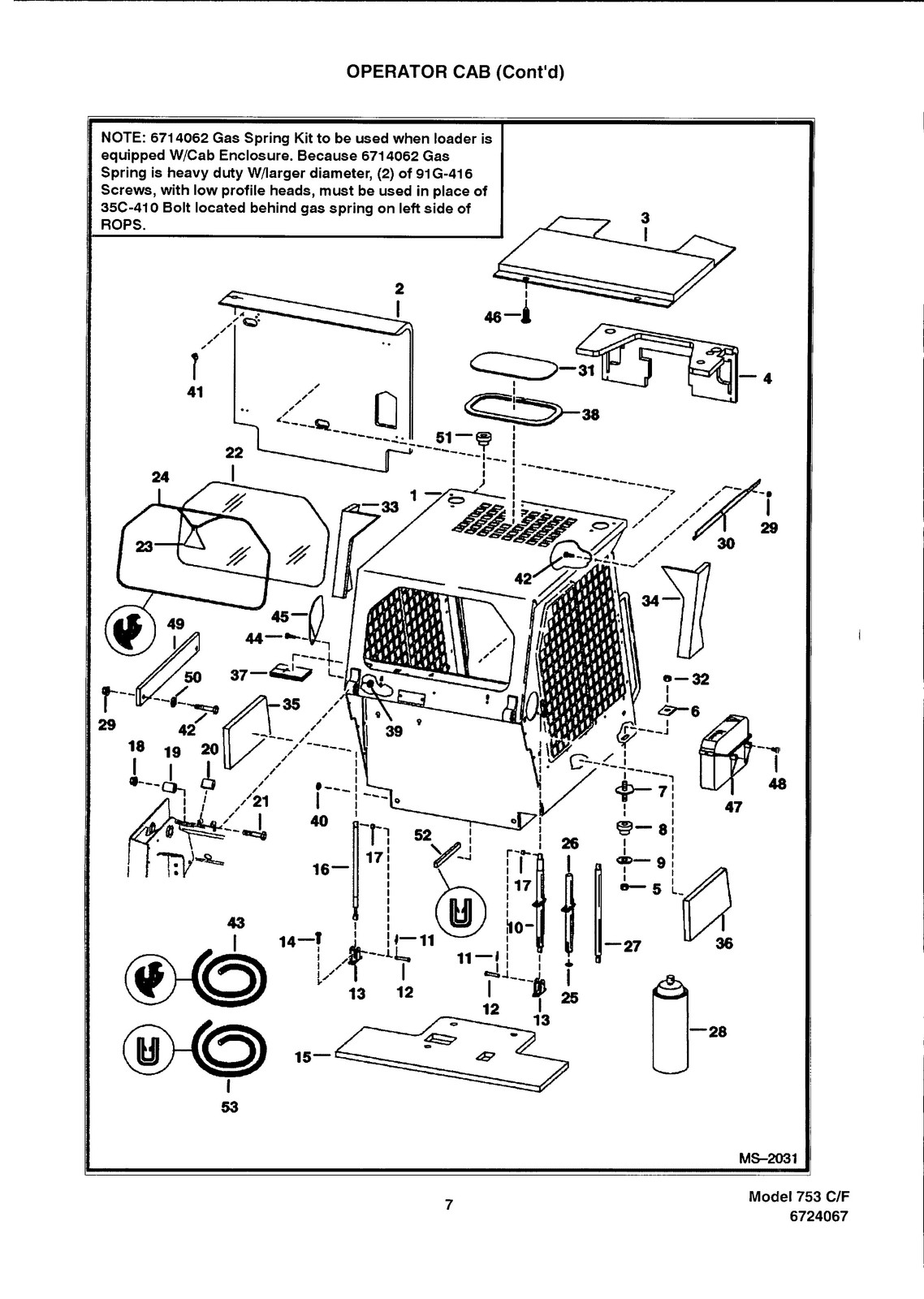 BOBCAT 753 753H Skid Steer Loader Parts Manual – STEEL WIRE BOUND – TOUGH COVERS