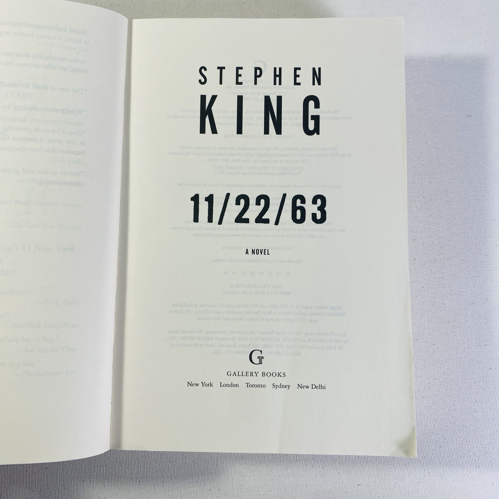 11/22/63 : A Novel by Stephen King (2012, Trade Paperback)