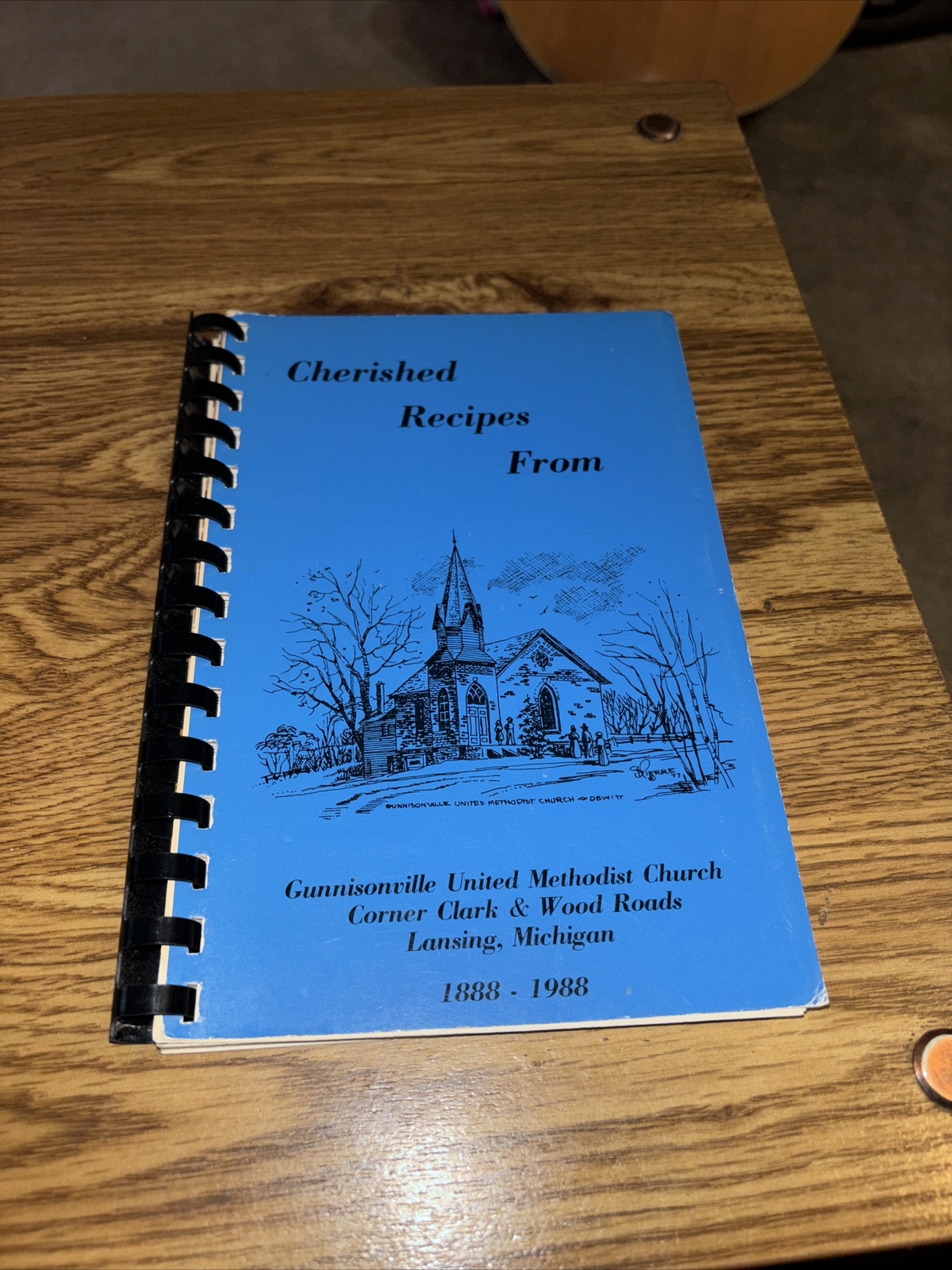 Cherished Recipes Cookbook, 1988 Gunnisonville Church , Lansing MI