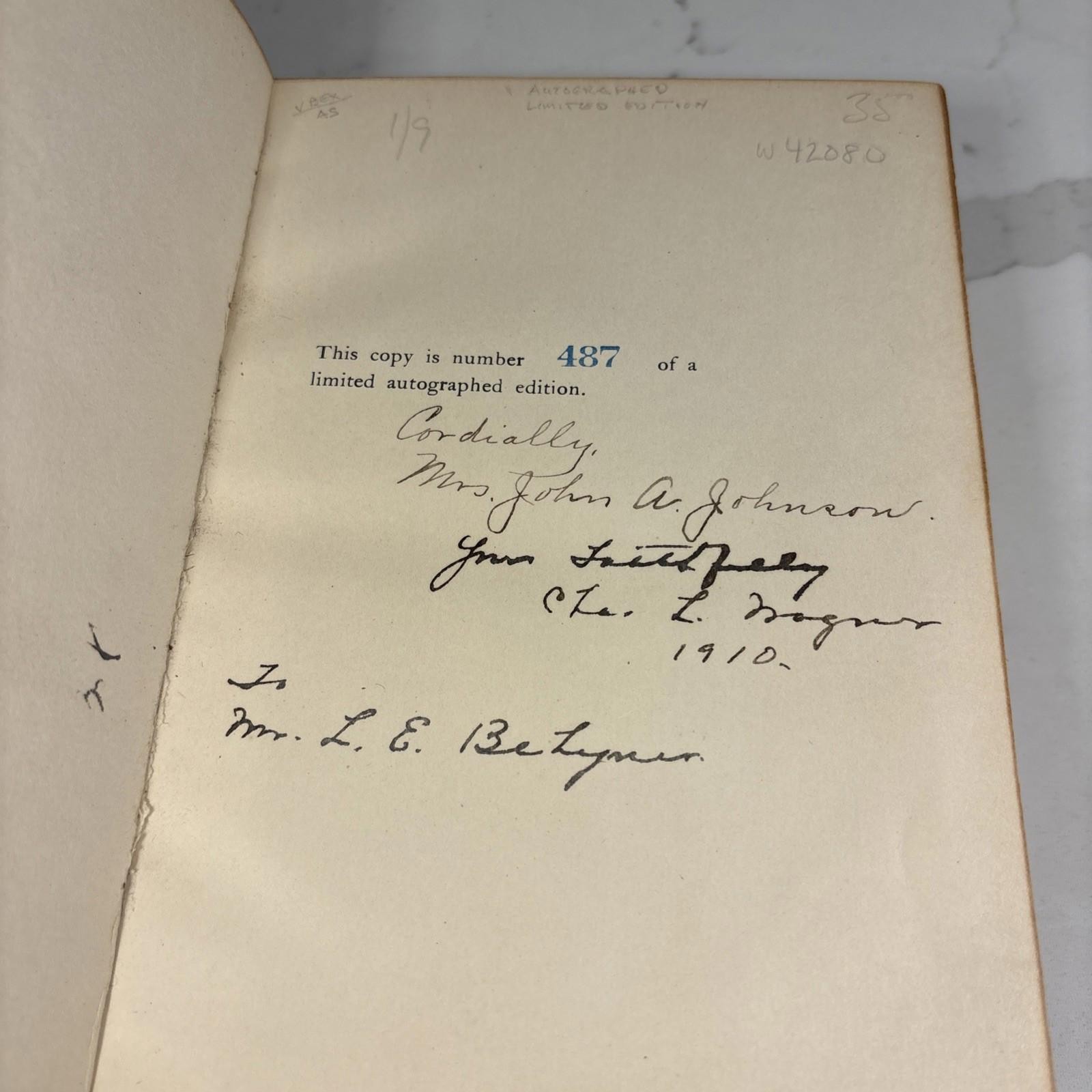 Life of John Albert Johnson Limited Autographed Edition 1910 #487
