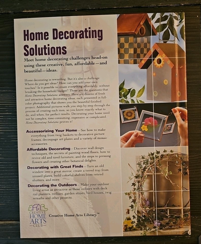 Home Decorating Solutions Creative Home Arts Club Hardcover 158 pages w/photos