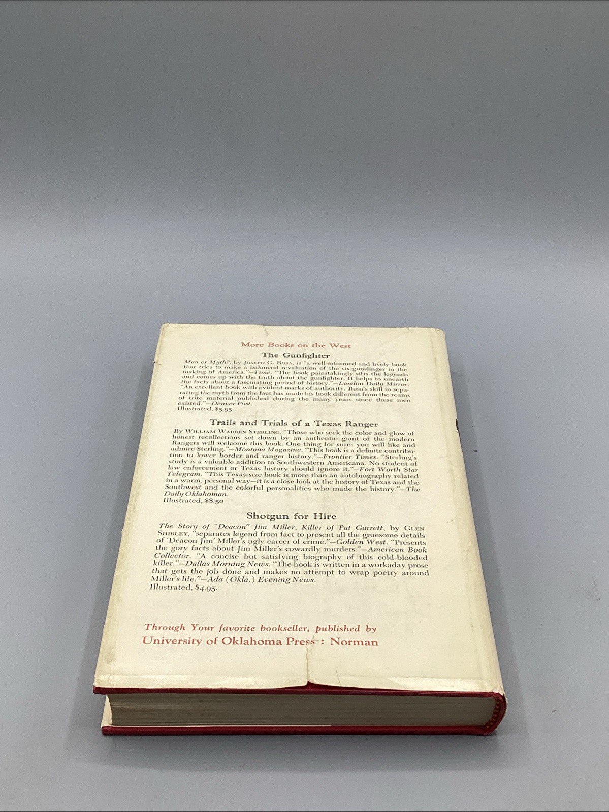 The Western Peace Officer, Frank Richard Prassel, 1972, 1st Ed., Old West, HCDJ