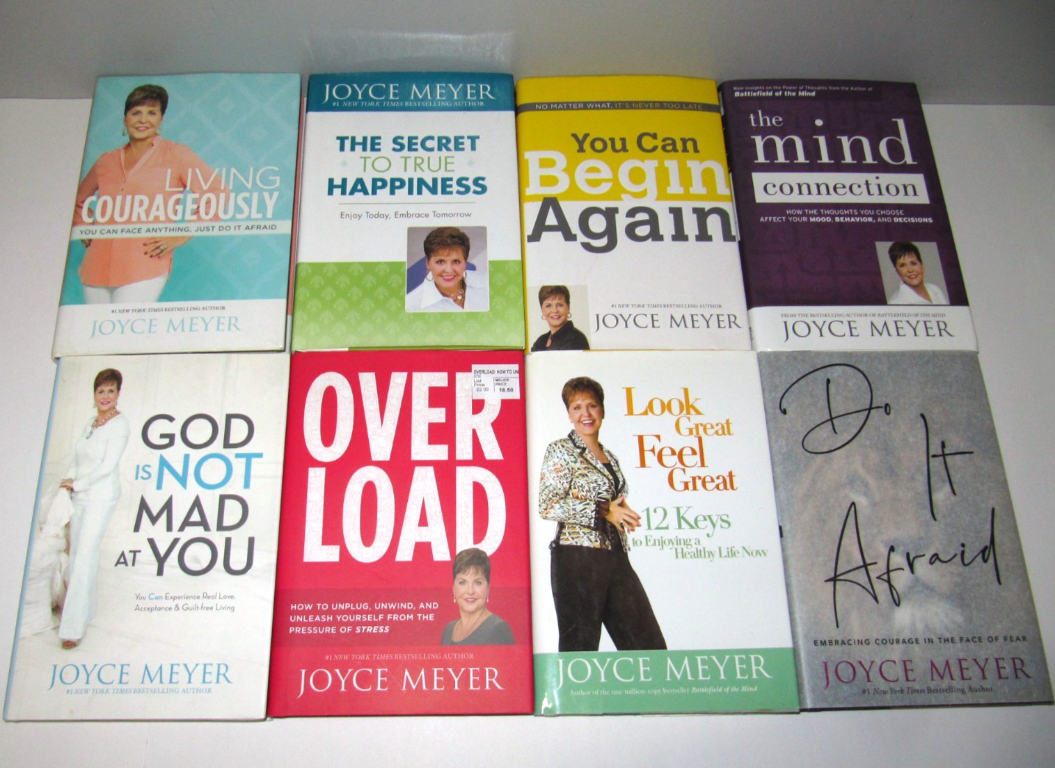 Lot of 8 hardback books by Joyce Meyer – Overload Do It Afraid Mind Connection..