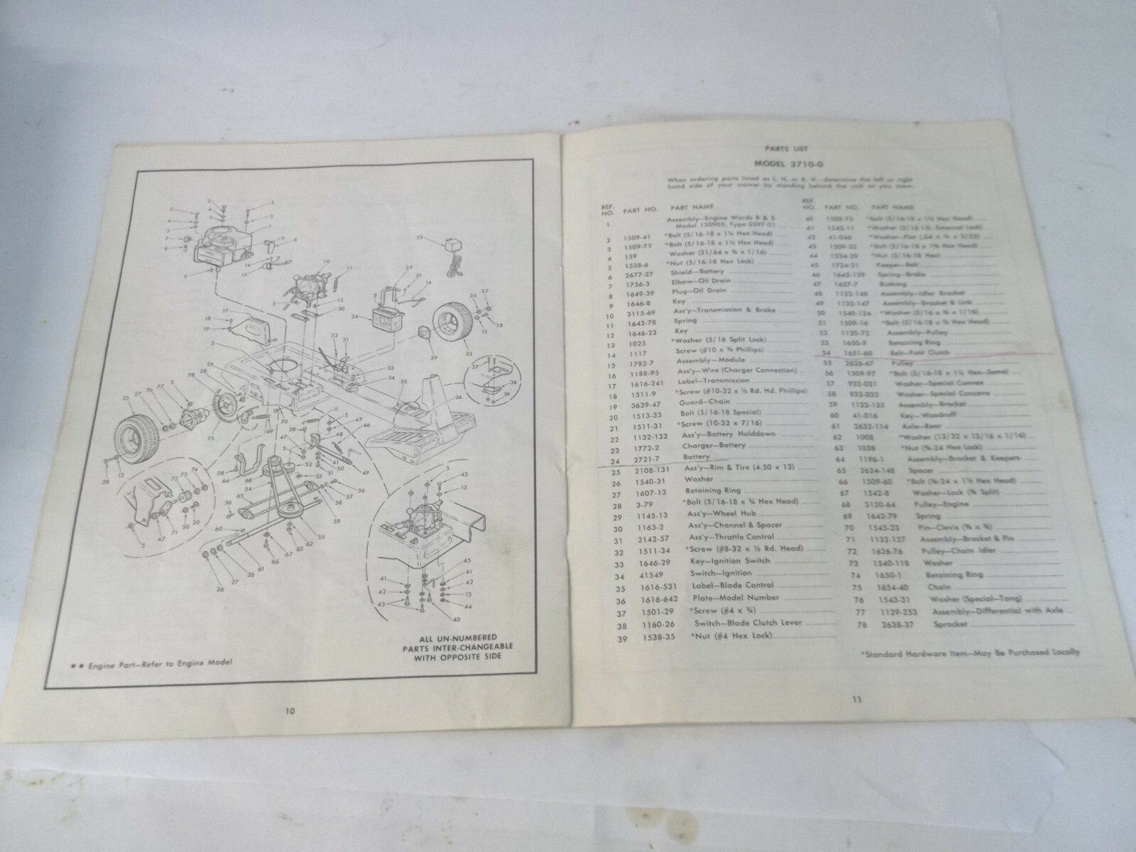 Yard Man 3710-0 25 in. Riding Mower Operator’s Manual and Parts List