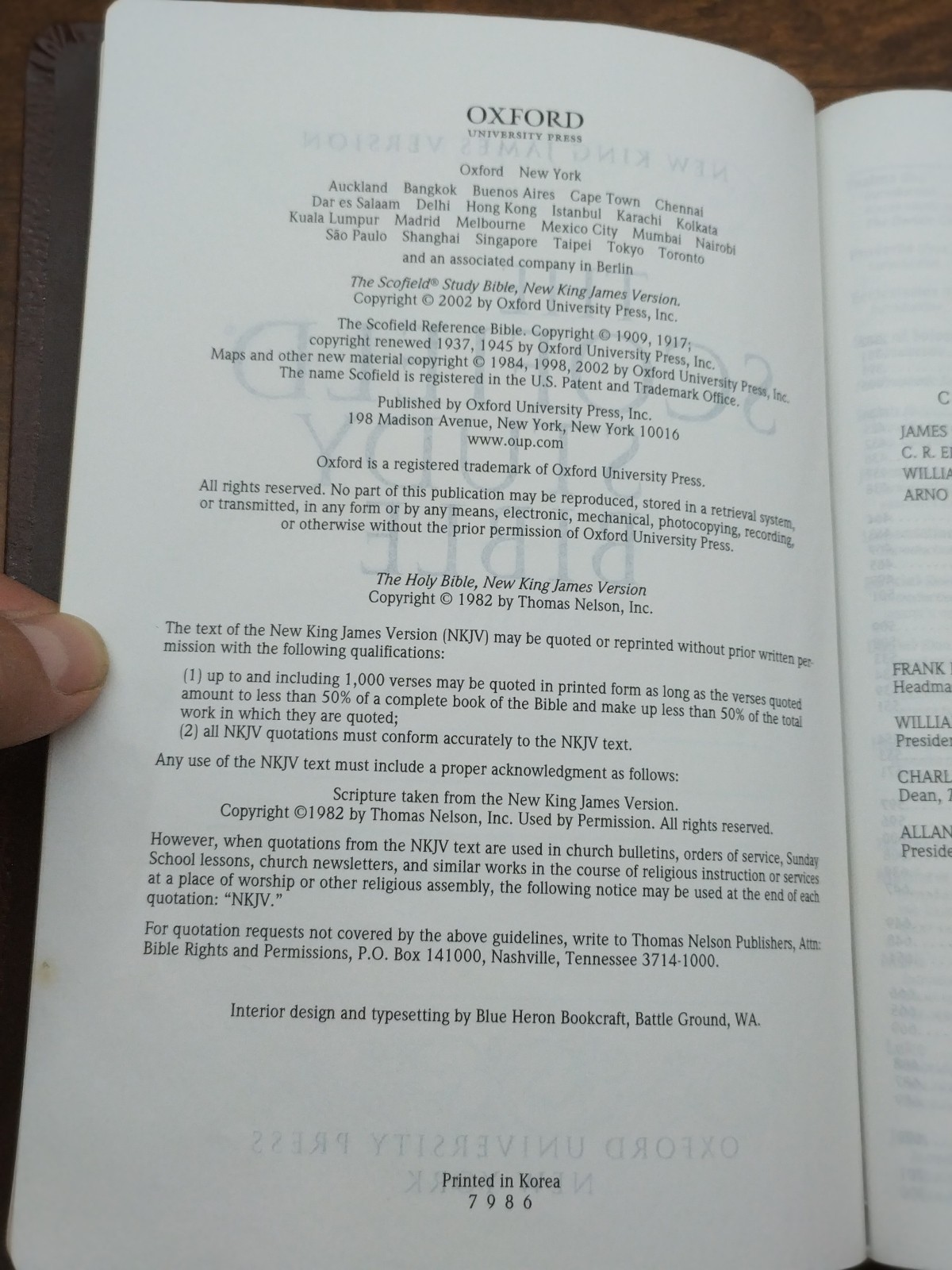 Holy Bible Scofield Study System Brown Leather NKJV Red Letter 2002 Oxford