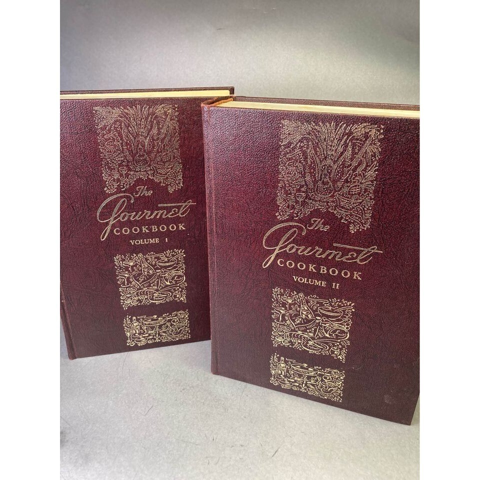 The Gourmet Cookbook 2 Volume Book Set 1 & 2 Classic Recipes Vintage 1974