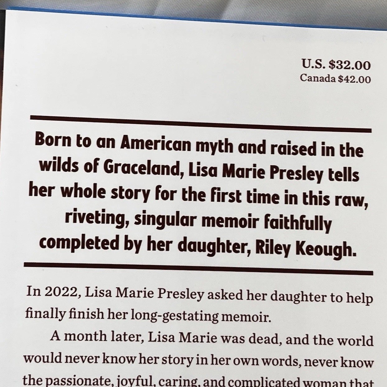 From Here to the Great Unknown: A Memoir by Lisa Marie Presley & Riley Keough