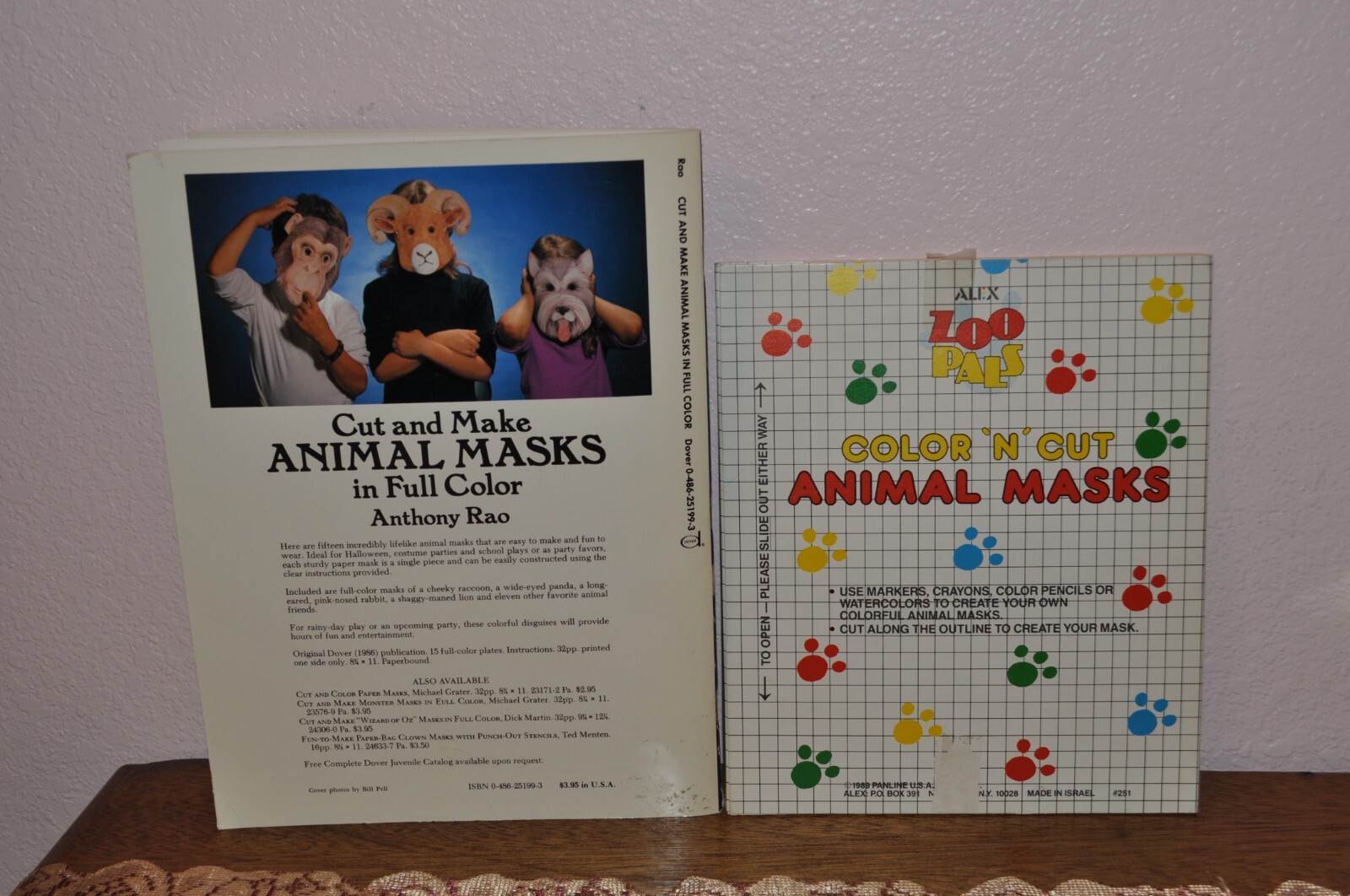 2 CUT AND MAKE ANIMAL MASKS IN FULL COLOR & COLOR ‘N CUT ANMAL MASKS BOOKS